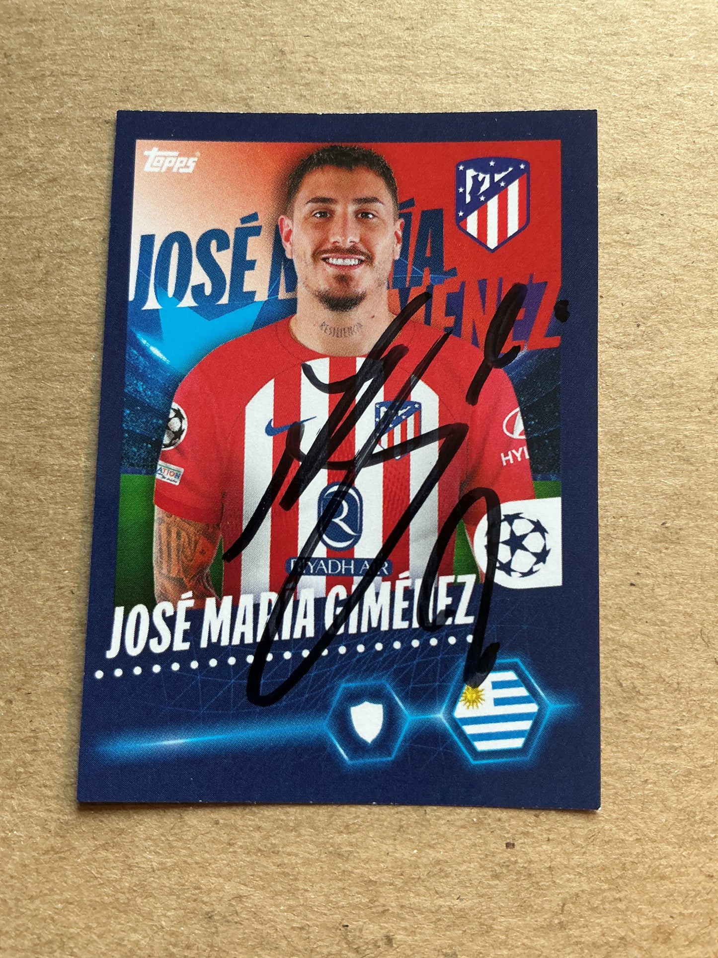 Jose Maria Gimenez, Uruguay 🇺🇾 Atletico Madrid 2023/24 Topps hand signed