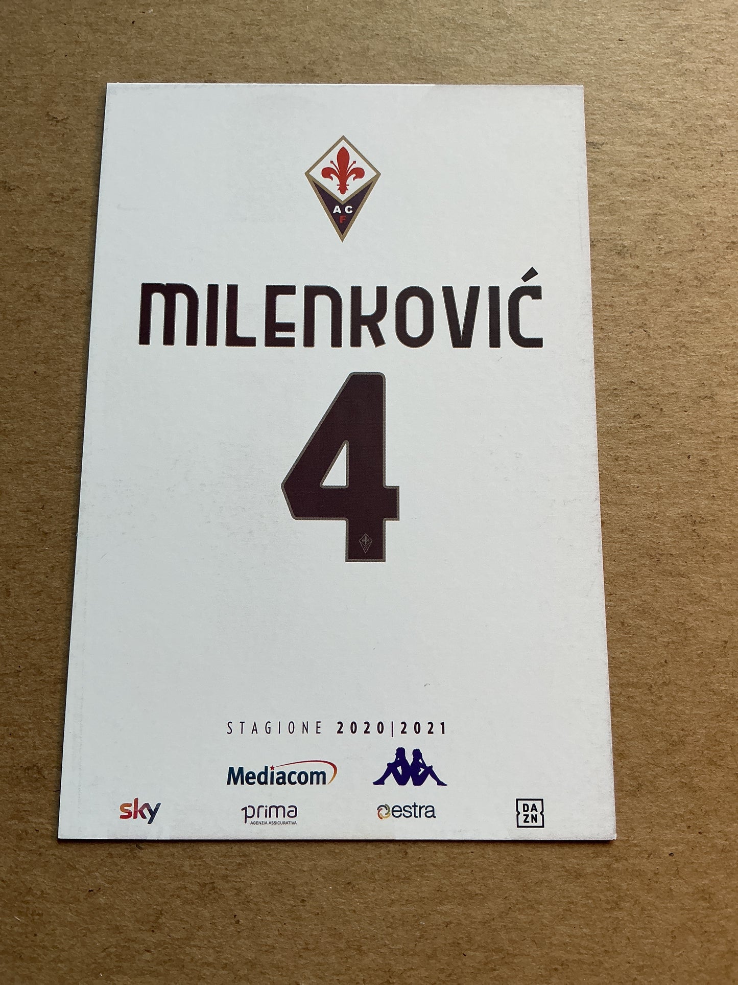 Nikola Milenković, Serbia 🇷🇸 ACF Fiorentina 2020/21 hand signed
