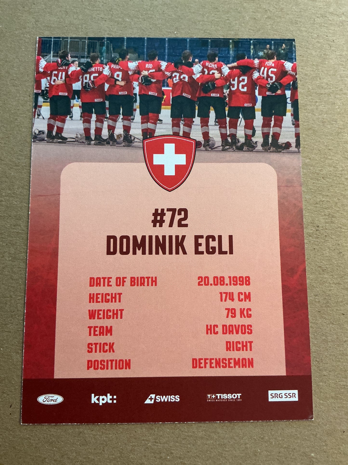 Dominik Egli, Switzerland 🇨🇭HC Davos 2023/24 hand signed