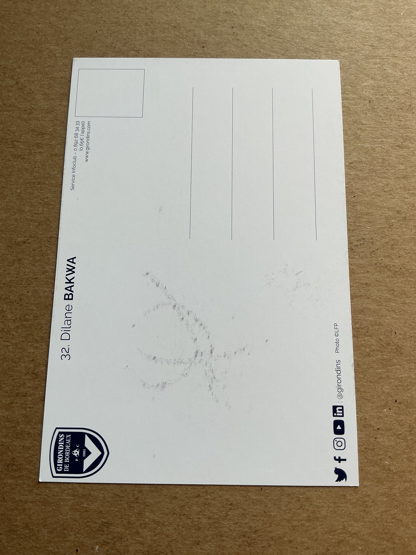 Dilane Bakwa, France 🇫🇷 Girondins Bordeaux 2021/22 hand signed