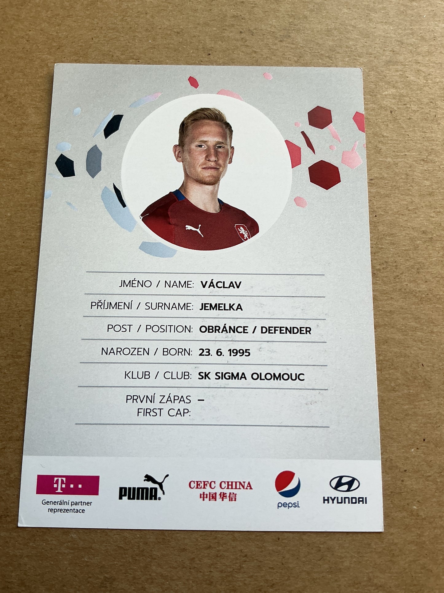 Vaclav Jemelka, Czech Republic 🇨🇿 2021 Sigma Olomouc hand signed
