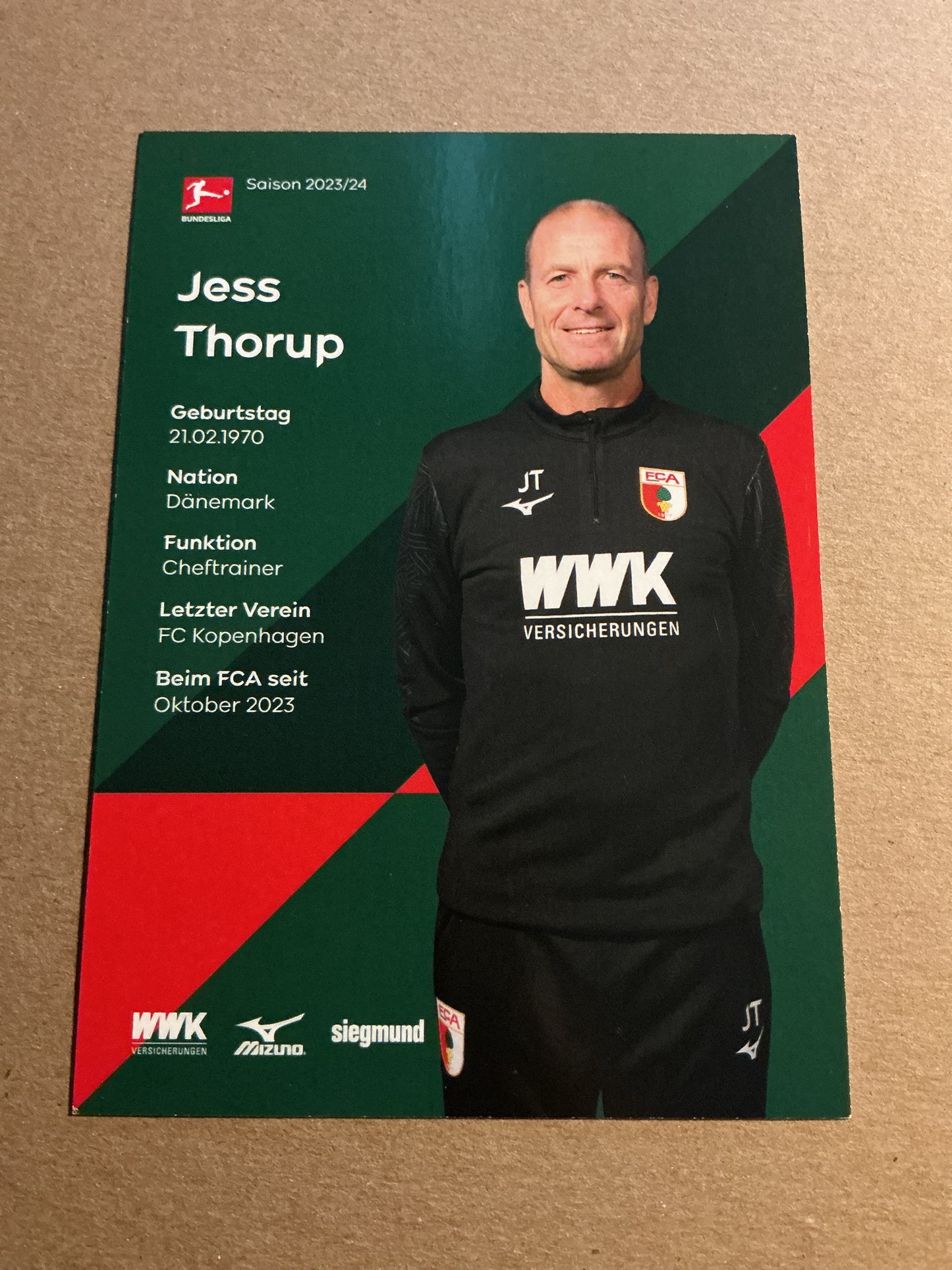 Jess Thorup, Denmark 🇩🇰 FC Augsburg 2023/24 hand signed