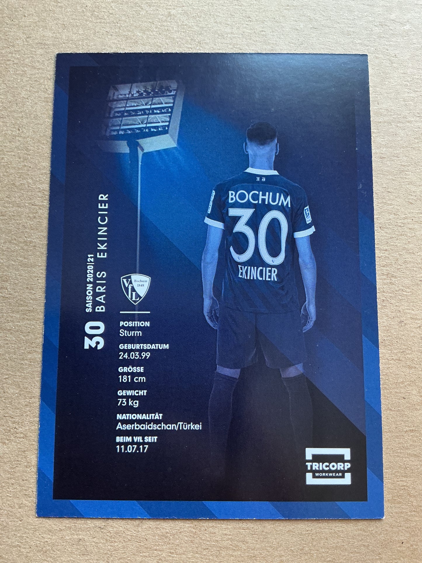 Baris Ekincier, Azerbaijan ๐ฆ๐ฟ VfL Bochum 2020/21 hand signed