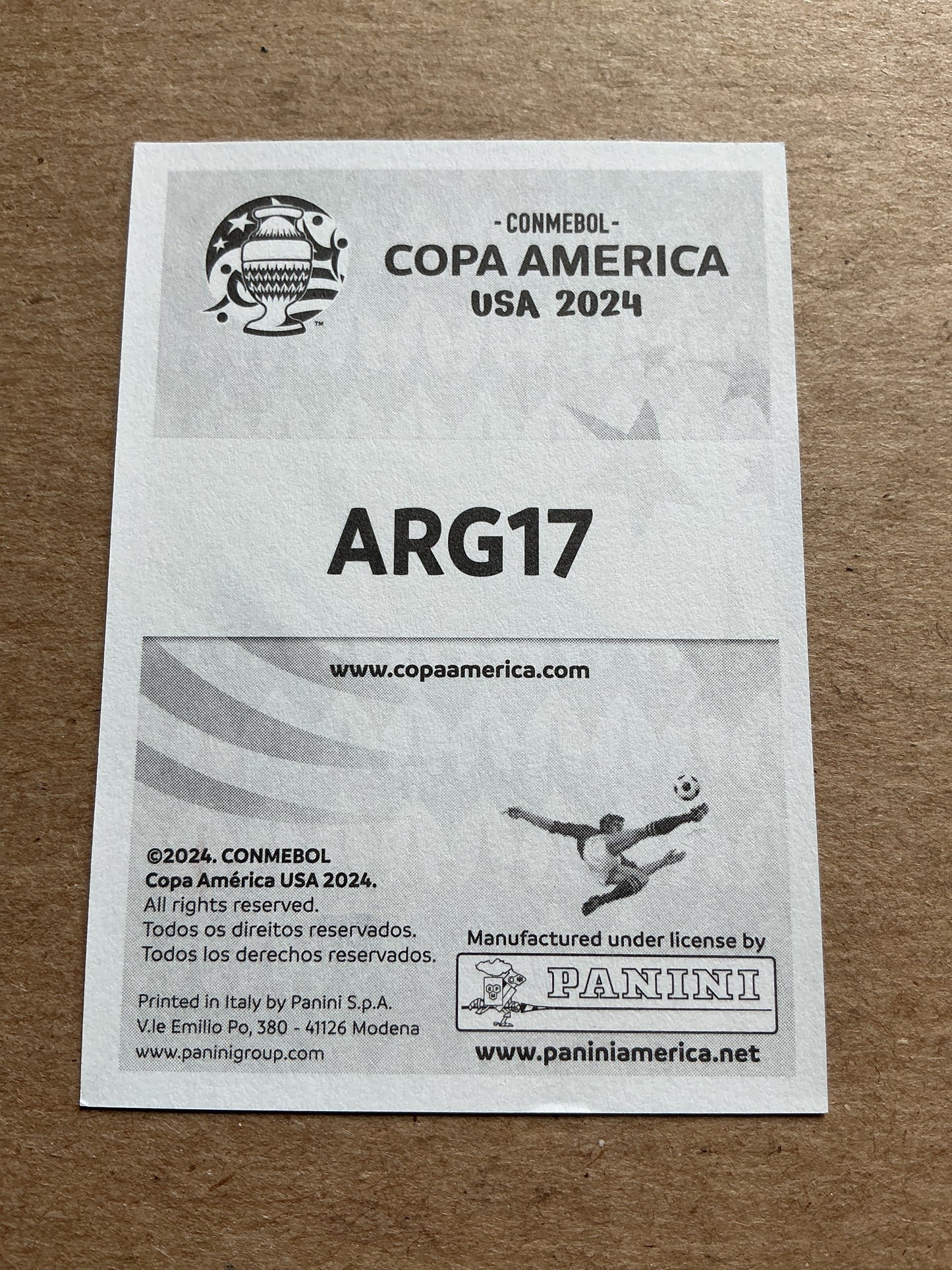 Paulo Dybala, Argentina 🇦🇷 Copa America 2024 Panini hand signed