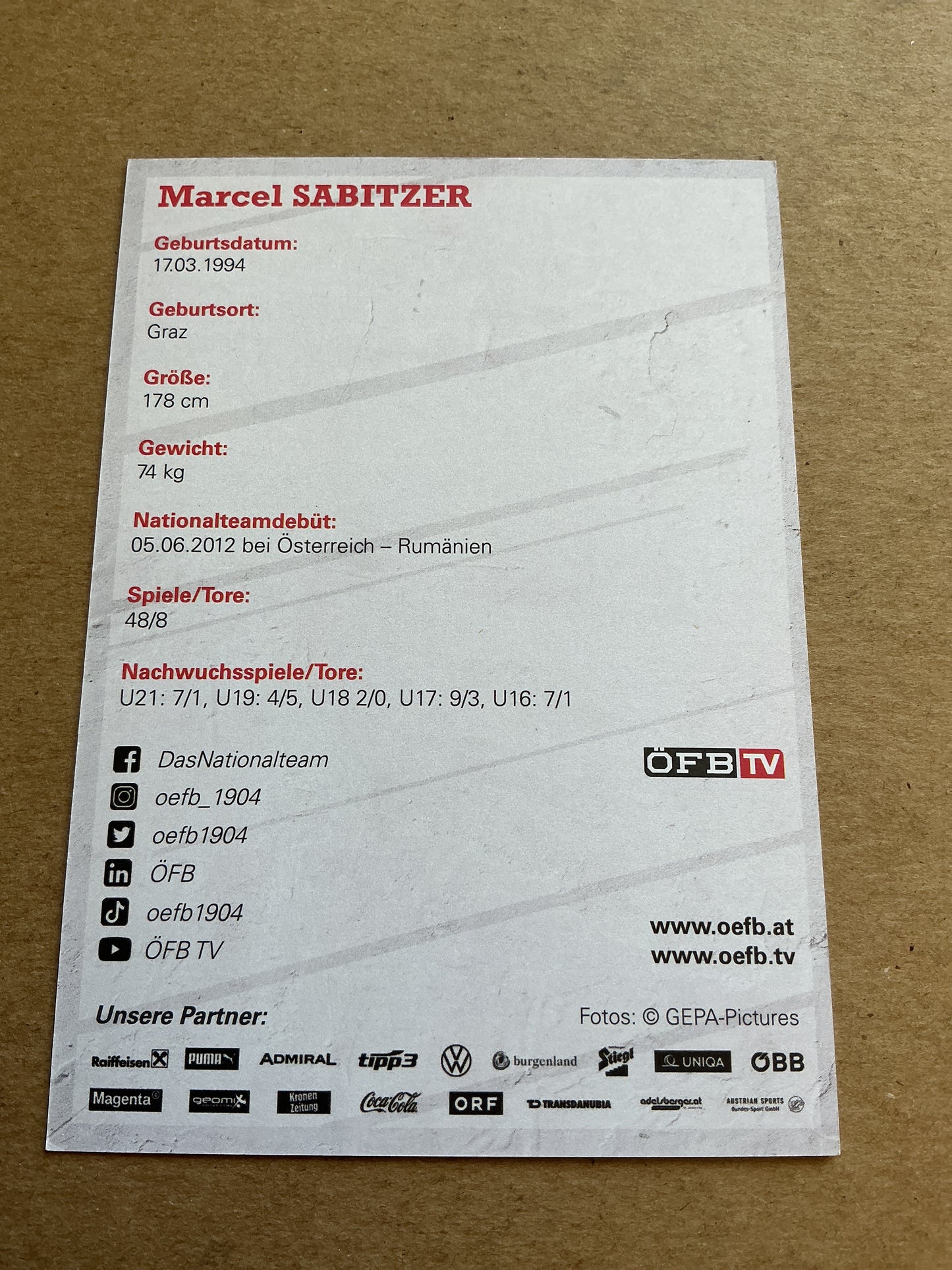 Marcel Sabitzer, Austria 🇦🇹 2021 hand signed