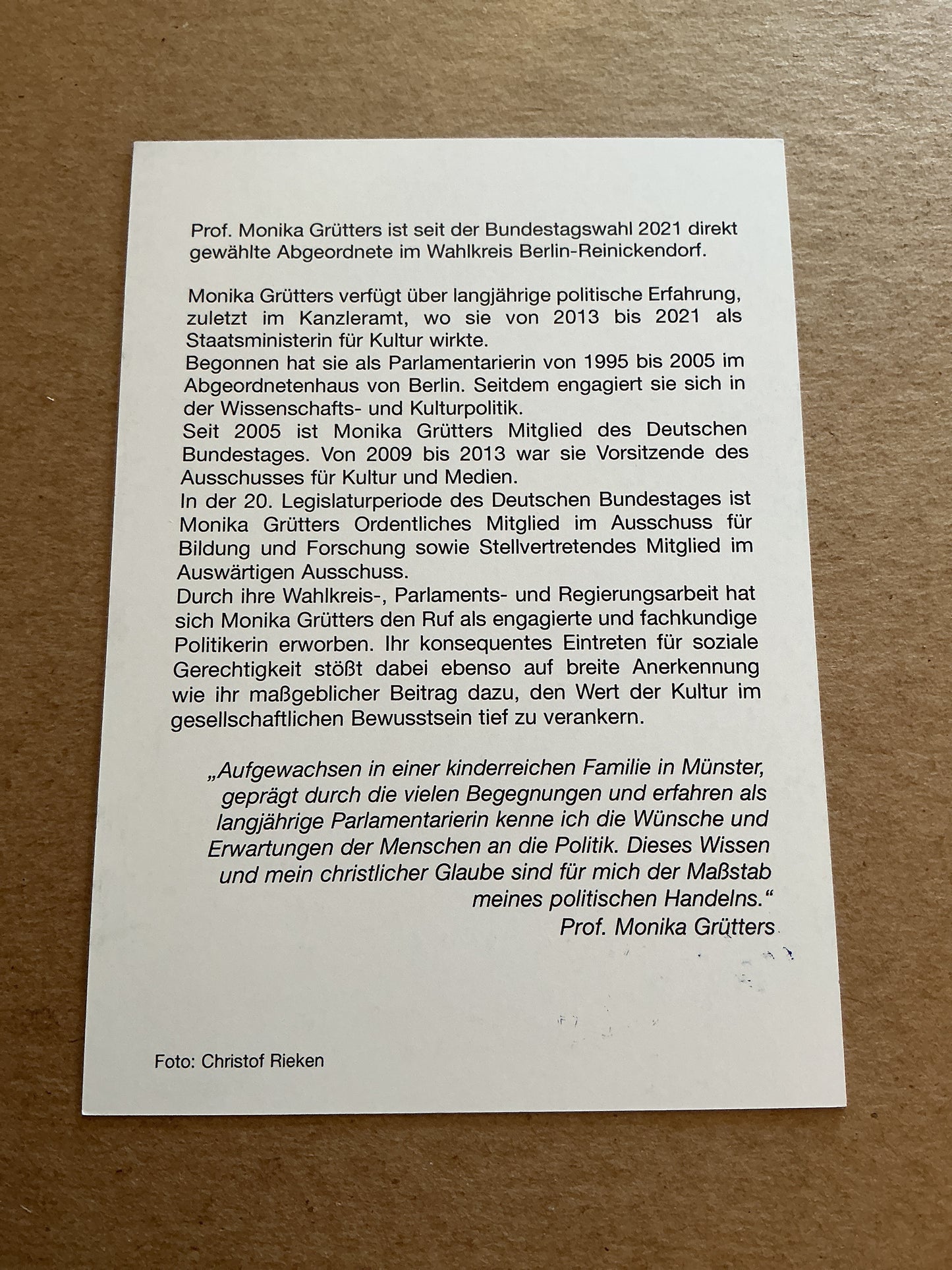 Monika Grütters, Germany 🇩🇪 Member of Parlament 2025 hand signed