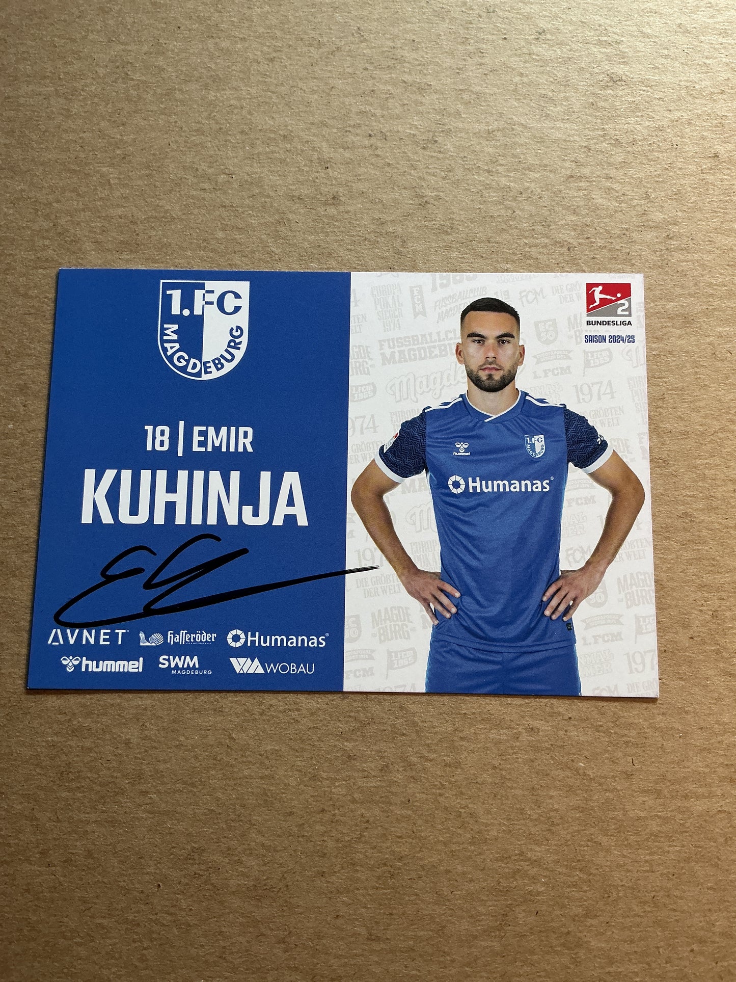 Emir Kuhinja, Germany 🇩🇪 1.FC Magdeburg 2024/25 hand signed