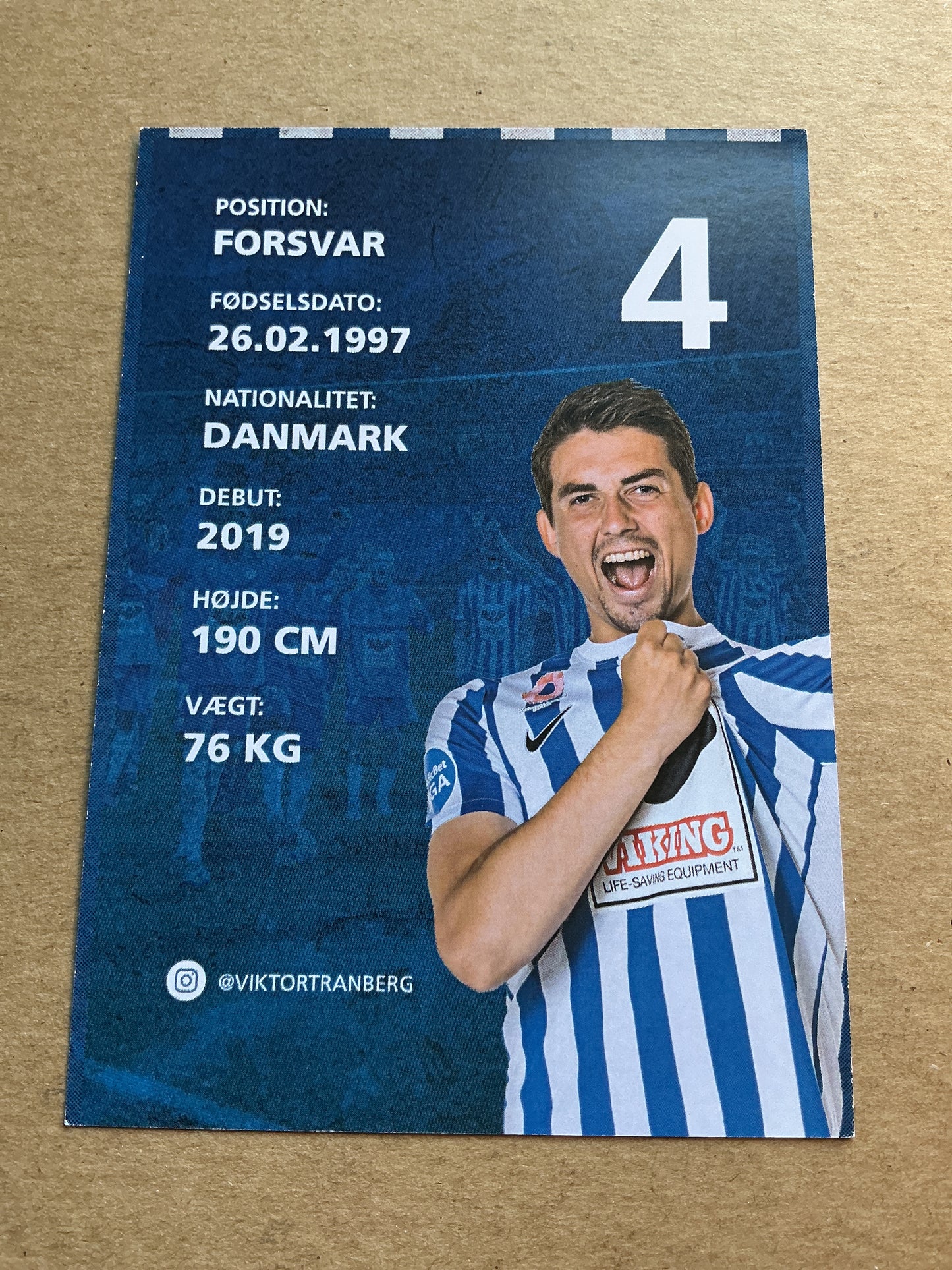 Viktor Tranberg, Denmark 🇩🇰 Esbjerg fB 2021/22 hand signed