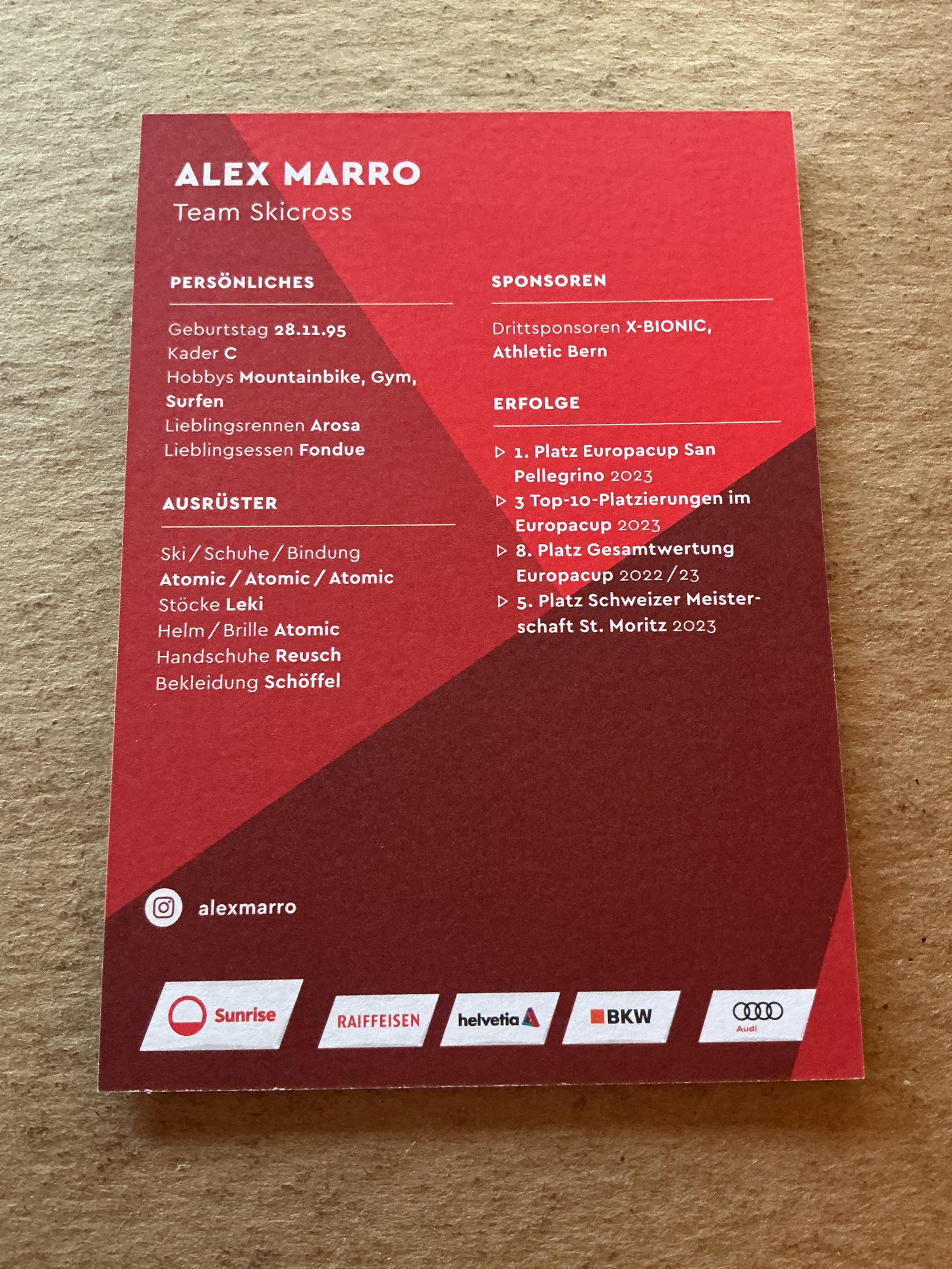 Alex Marro, Switzerland 🇨🇭 Skicross 2023/24 hand signed
