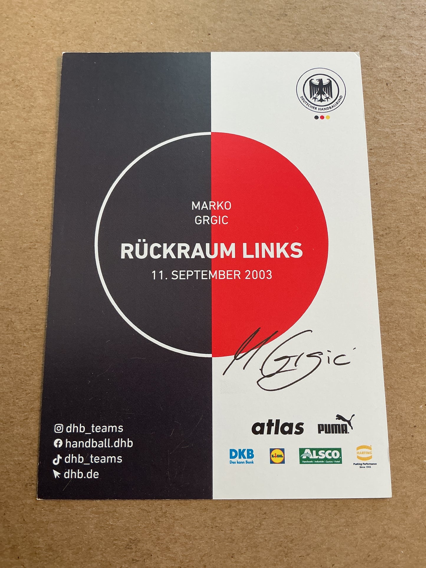 Marko Grgic, Germany 🇩🇪 Handball Sports 2025 hand signed