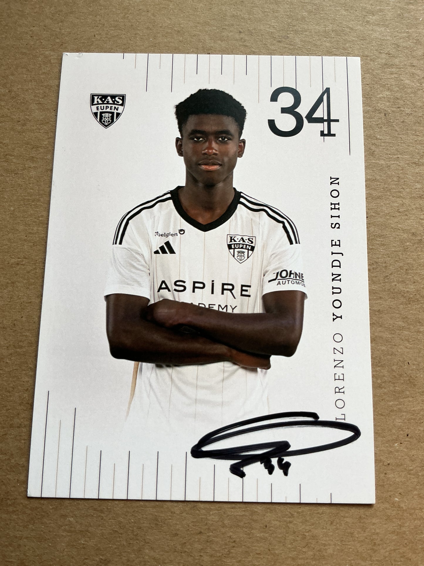 Lorenzo Youndje, Belgium 🇧🇪 KAS Eupen 2023/24 hand signed