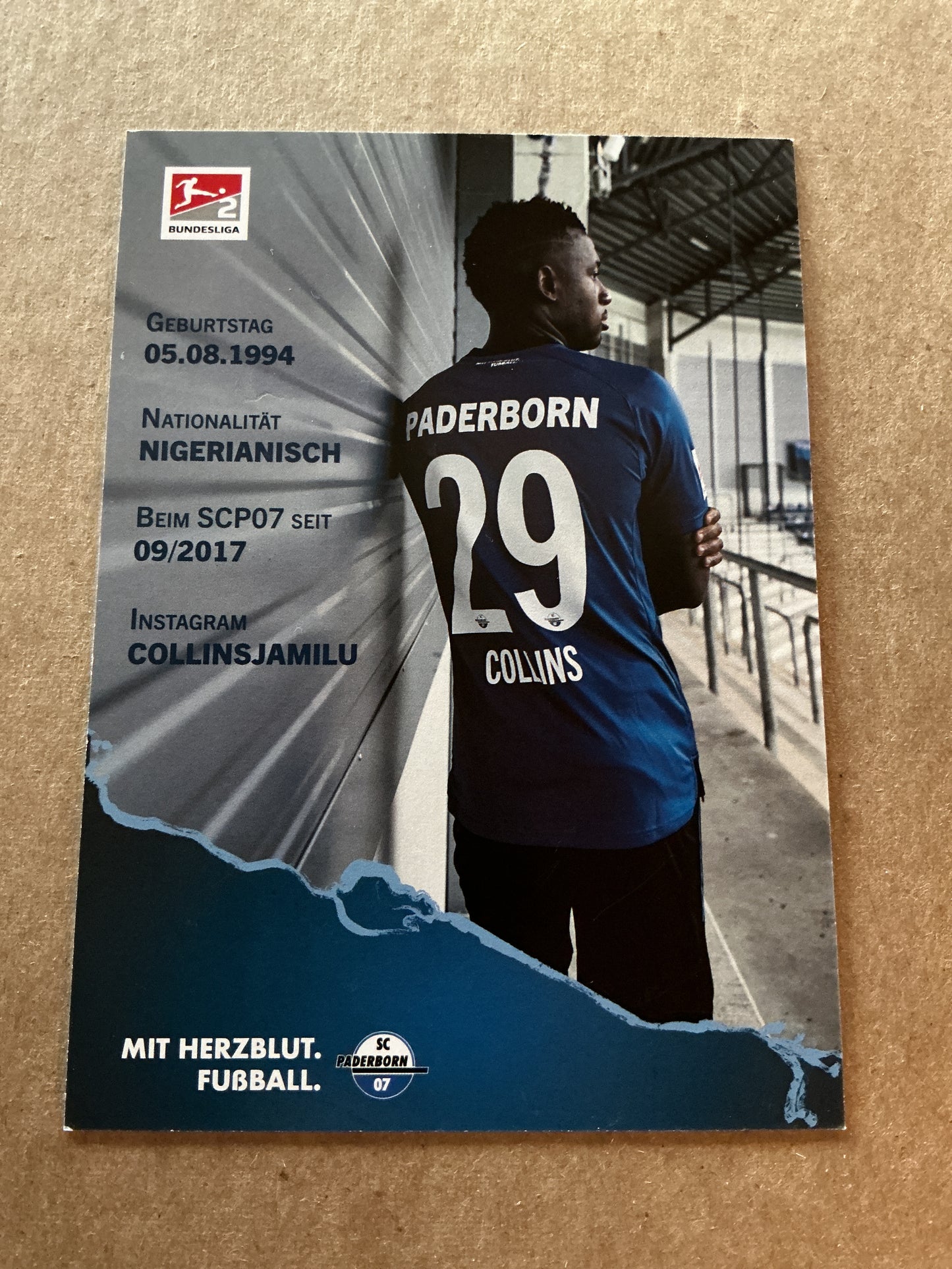 Jamilu Collins, Nigeria π³π¬ SC Paderborn 2021/22 hand signed