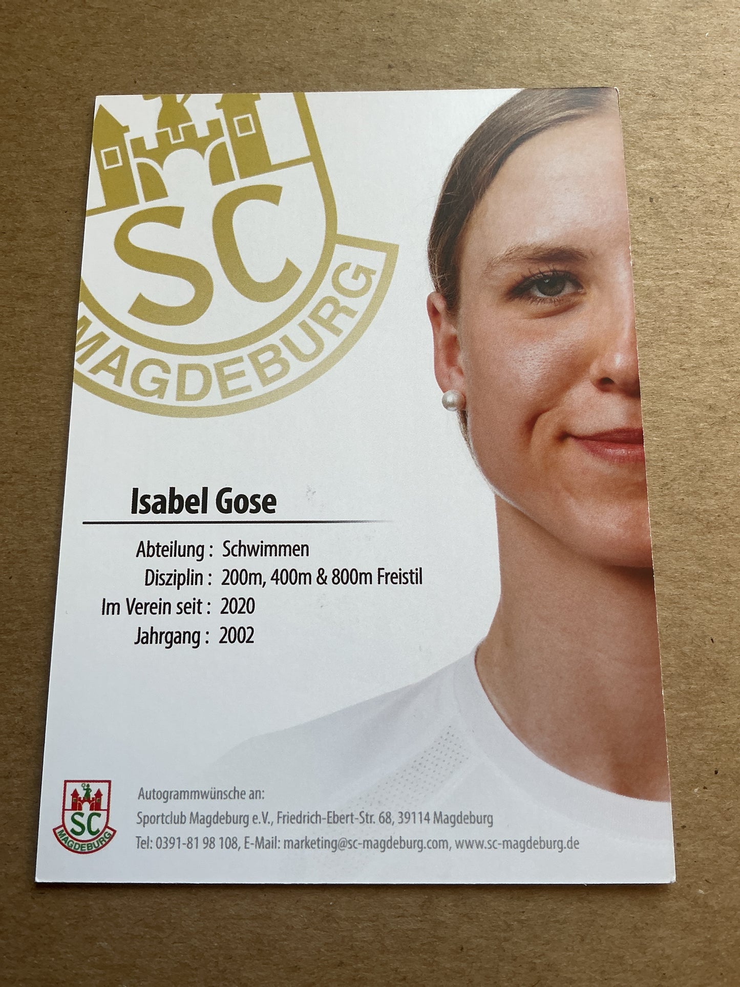 Isabel Gose, Germany 🇩🇪 Swimming Summer Olympics 2024 hand signed