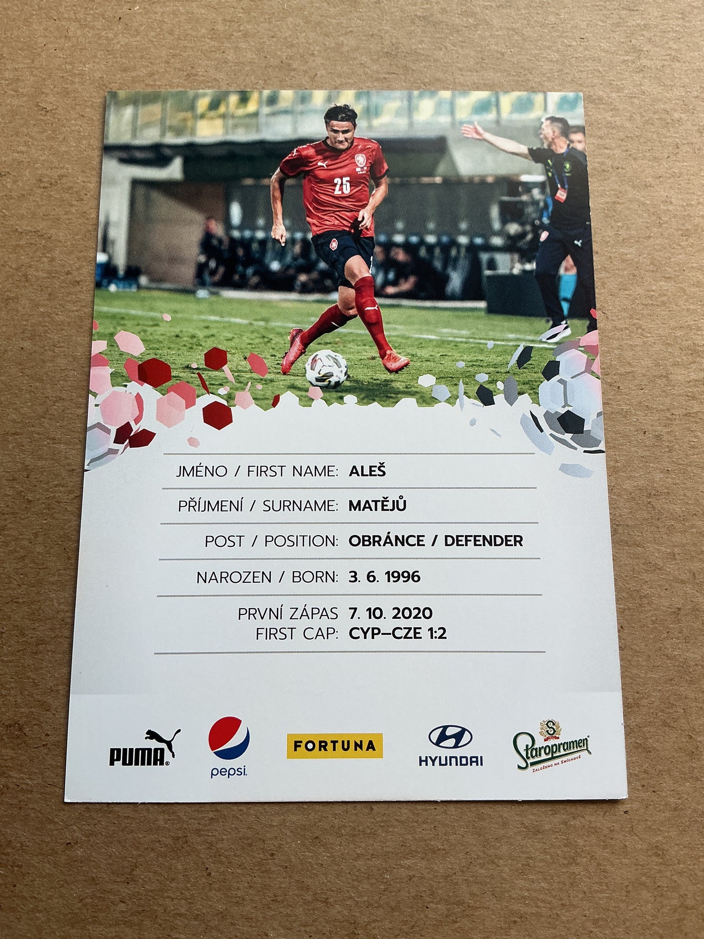 Aleš Matějů, Czech Republic 🇨🇿 UEFA Euro Cup 2020 hand signed