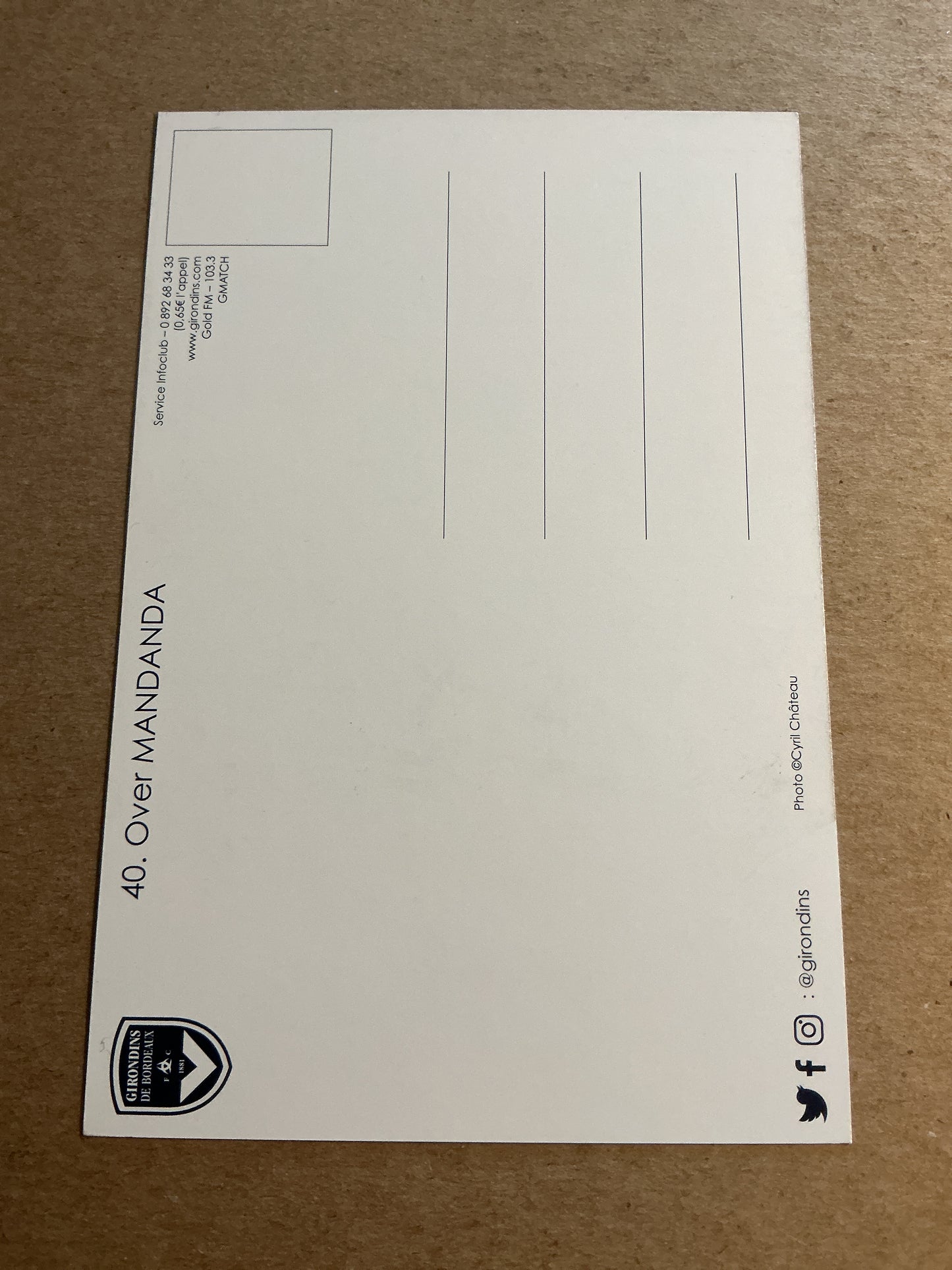Over Mandanda, France 🇫🇷 Girondins Bordeaux 2018/19 hand signed