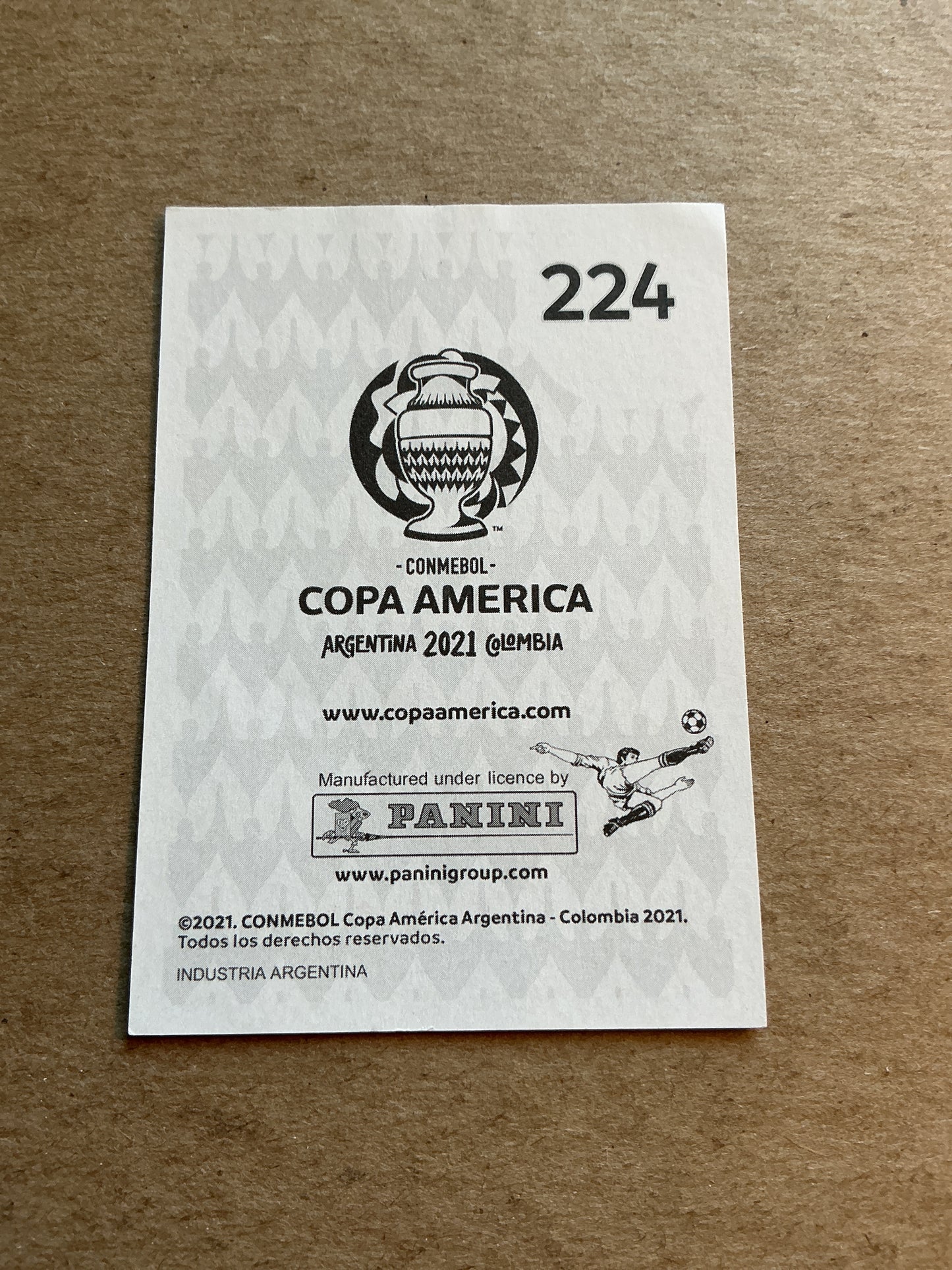 Santiago Arias, Colombia 🇨🇴 Copa America 2021 Panini hand signed
