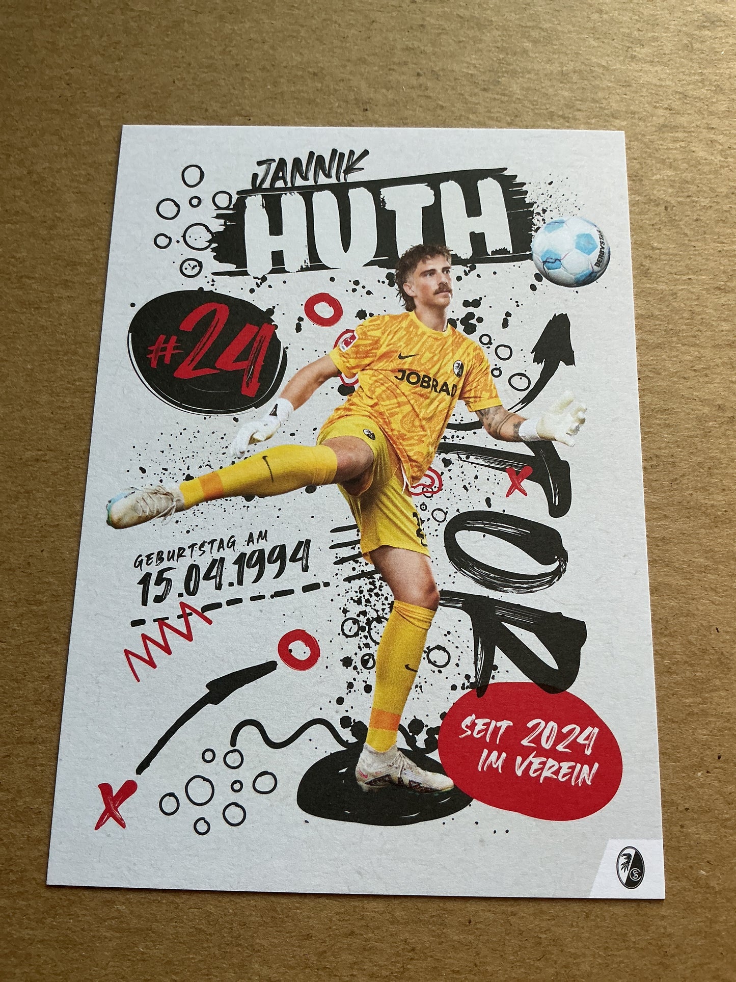 Jannik Huth, Germany π©πͺ SC Freiburg 2024/25 hand signed