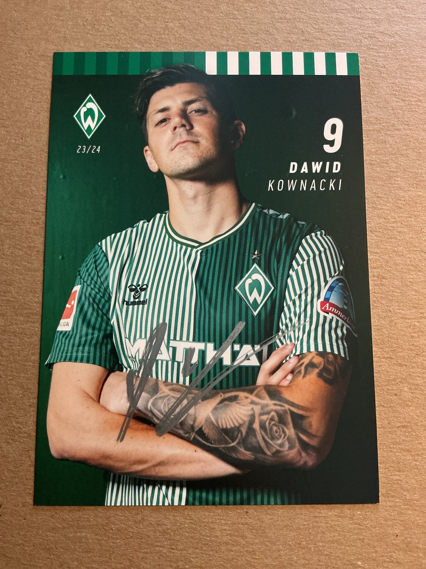 Dawid Kownacki, Poland 🇵🇱 SV Werder Bremen 2023/24 hand signed