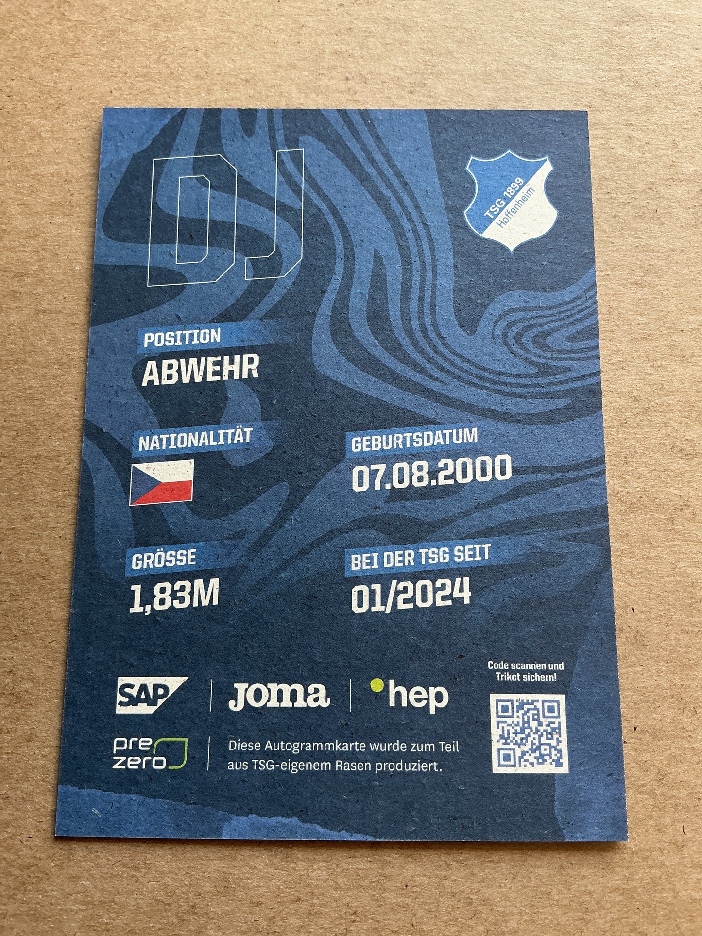 David Jurasek, Czech Republic 🇨🇿 TSG 1899 Hoffenheim 2023/24 hand signed