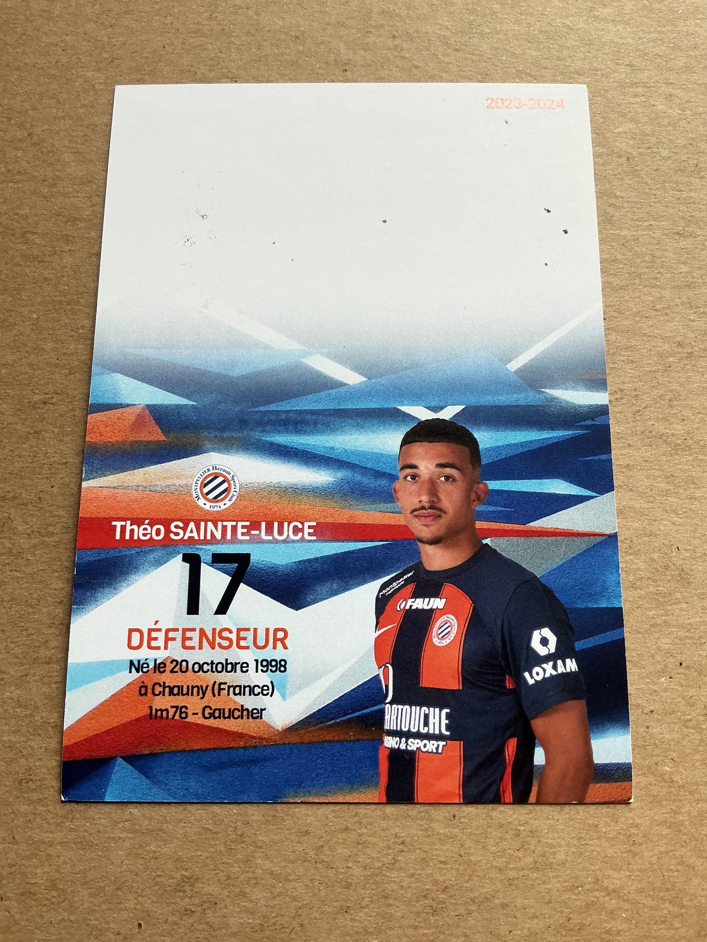 Theo Sainte-Luce, France 🇫🇷 Montpellier HSC 2023/24 hand signed
