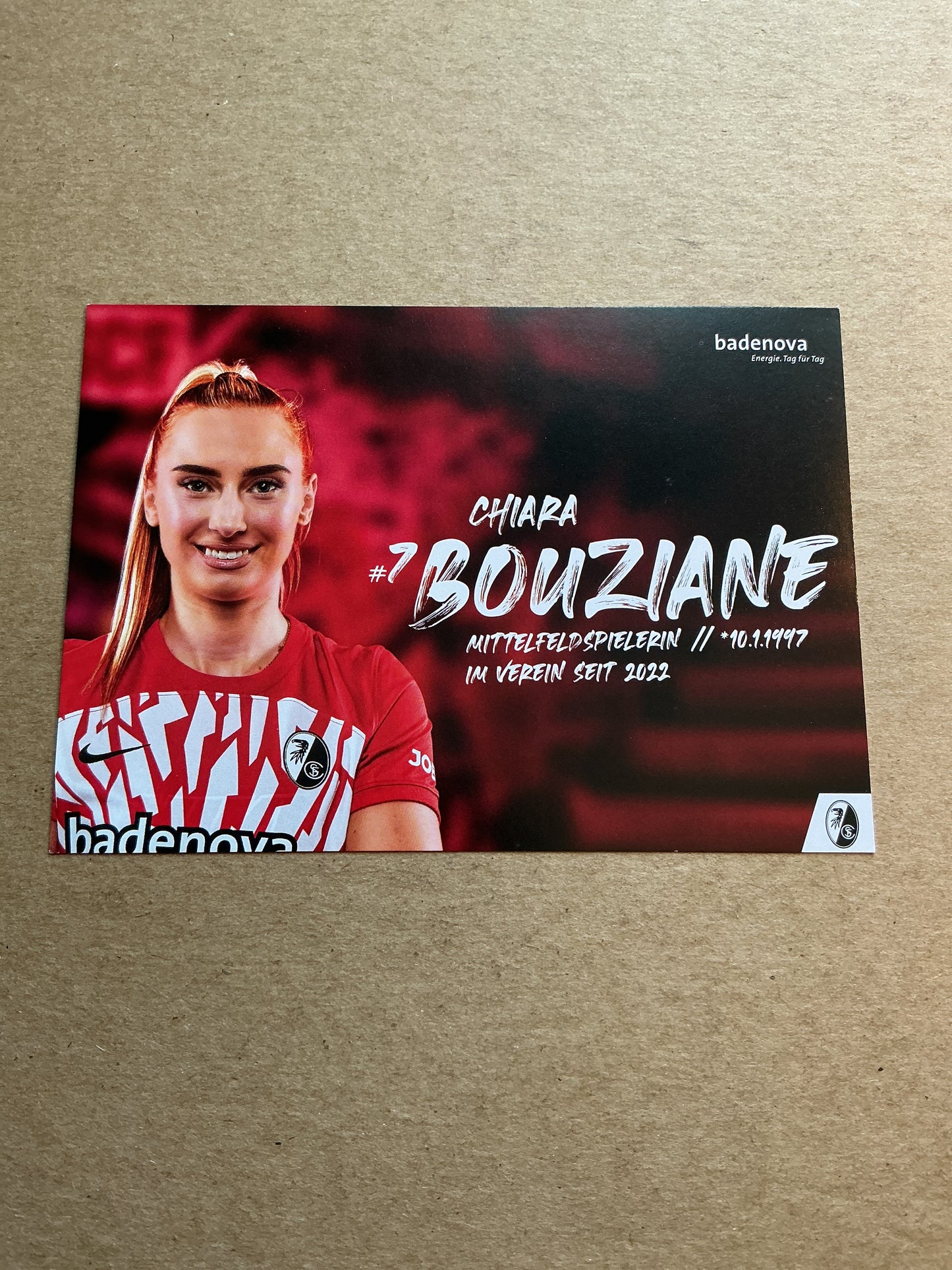 Chiara Bouziane, Germany 🇩🇪 SC Freiburg 2023/24 hand signed
