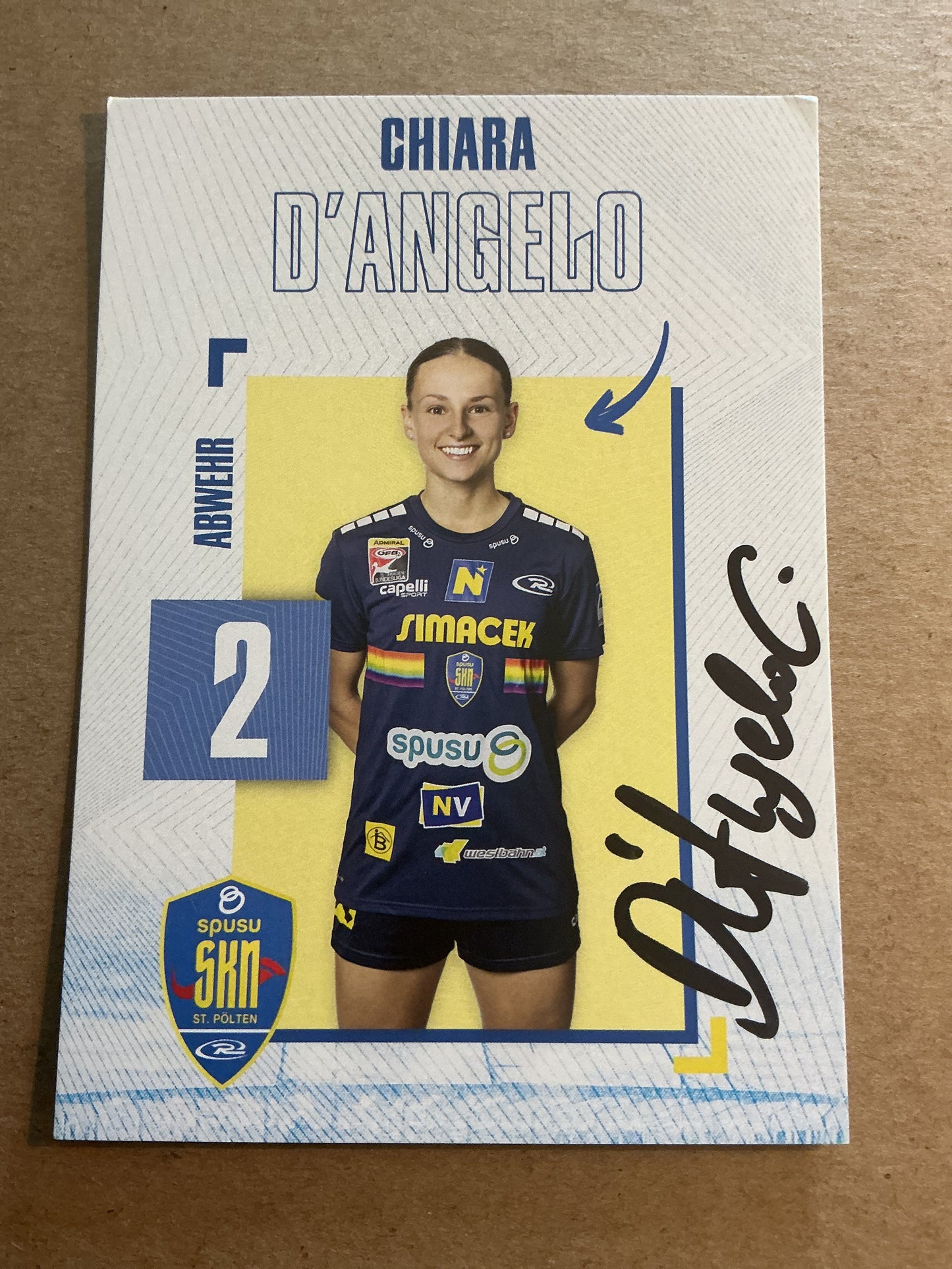Chiara D’Angelo, Austria 🇦🇹 SKN St. Pölten 2024/25 hand signed