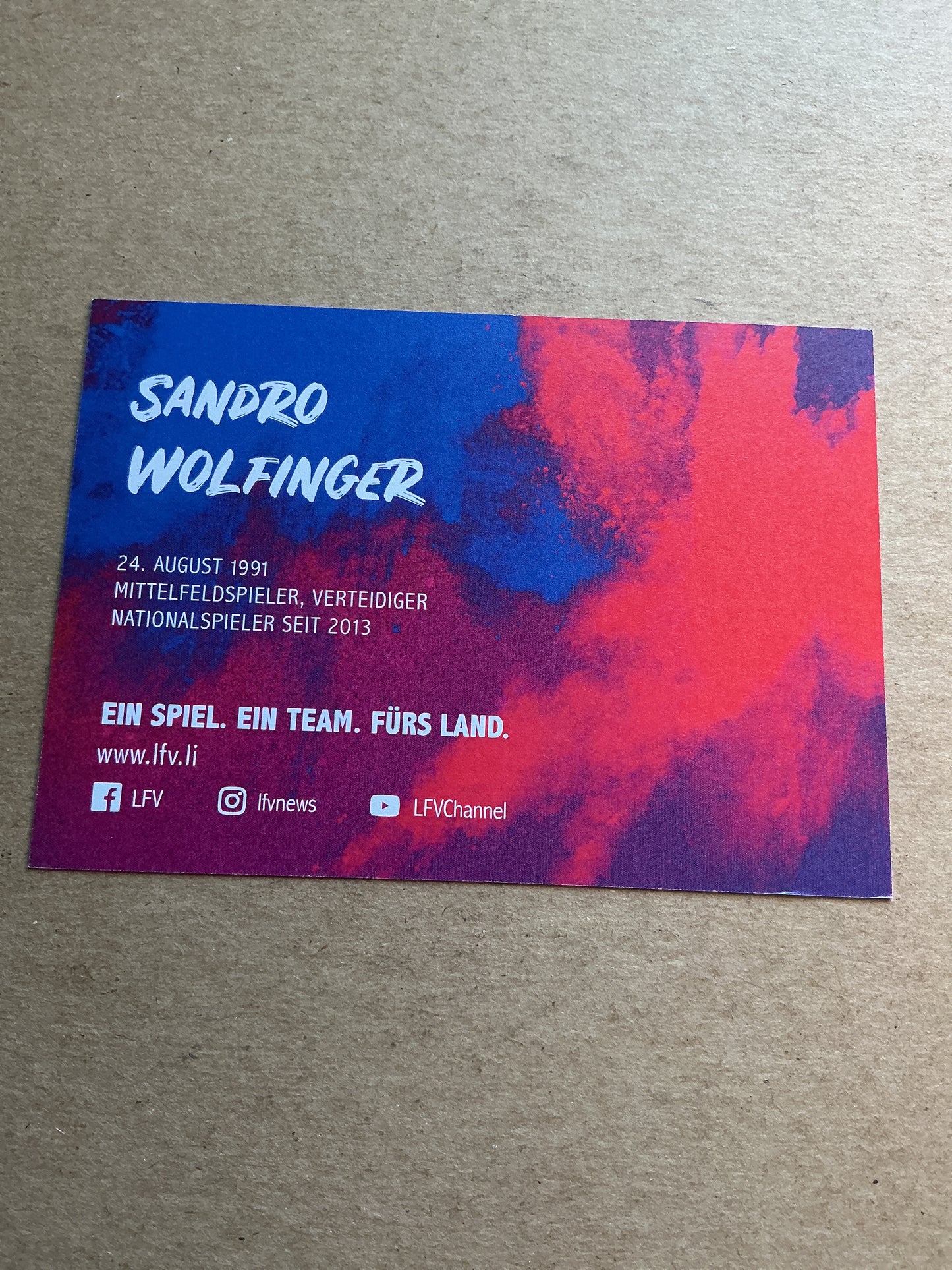 Sandro Wolfinger, Liechtenstein 🇱🇮 2025 hand signed