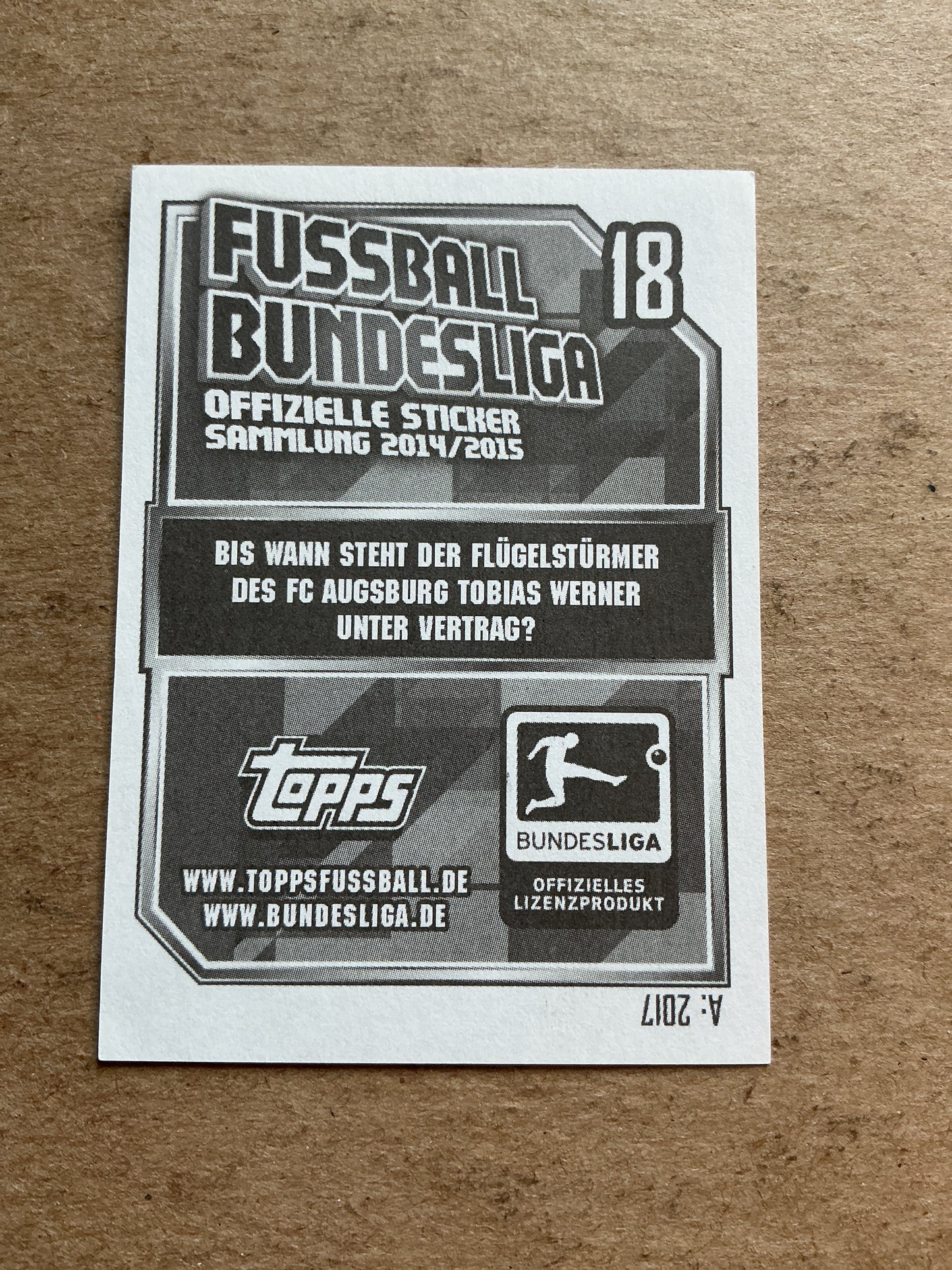 Tim Matavž, Slovenia 🇸🇮 FC Augsburg 2014/15 Topps hand signed