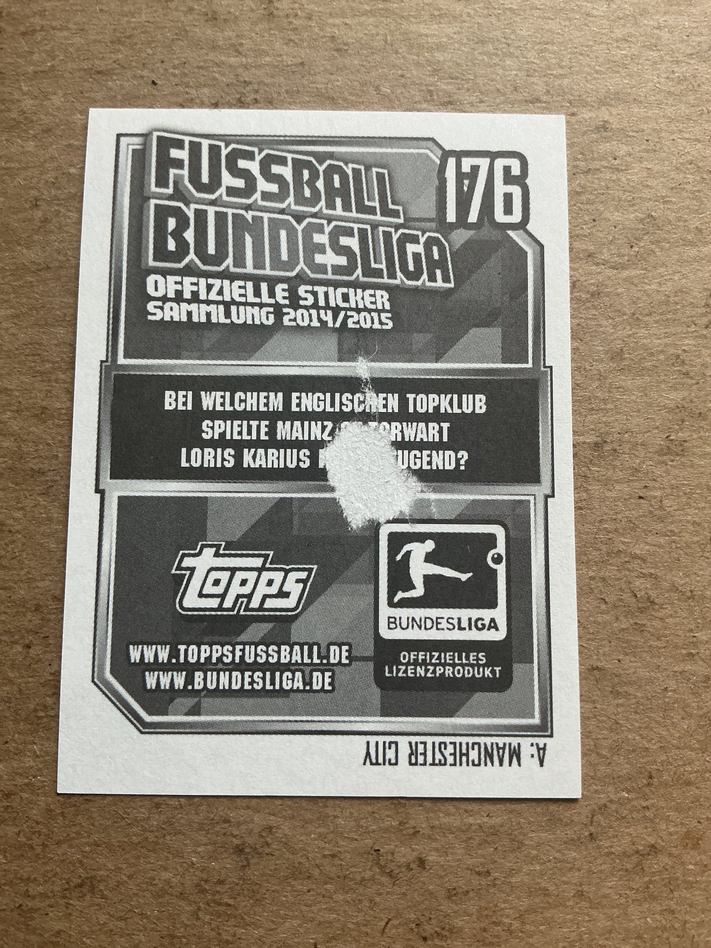 Daniel Brosinski, Germany π©πͺ FSV Mainz 05 2014/15 Topps hand signed