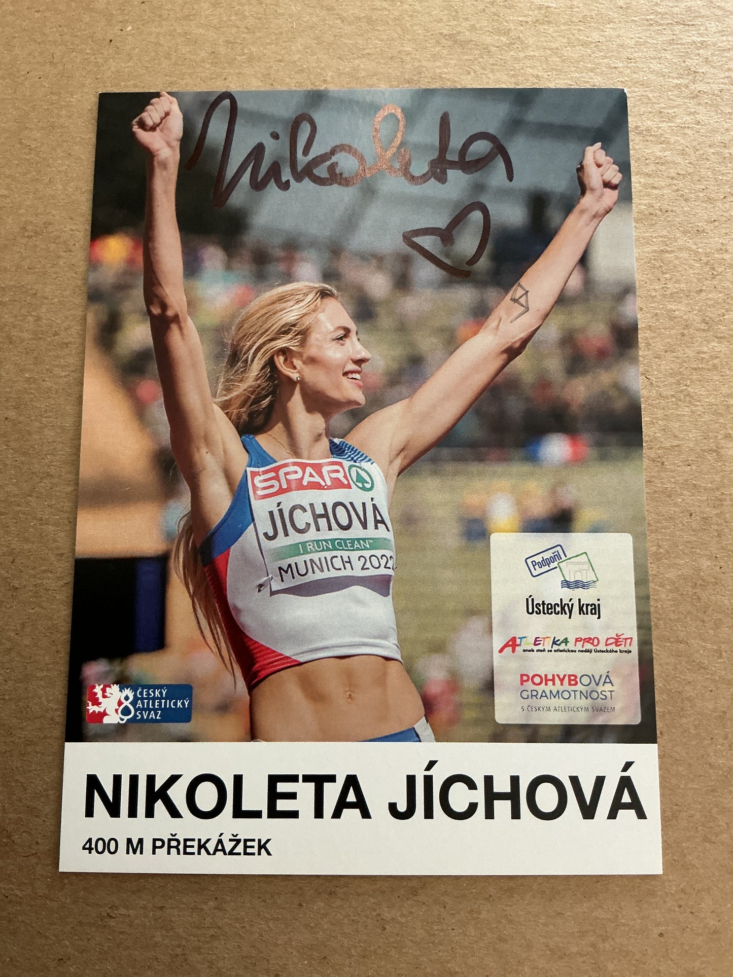 Nikoleta Jichova, Czech Republic 🇨🇿 Athletics Summer Olympics 2024 hand signed