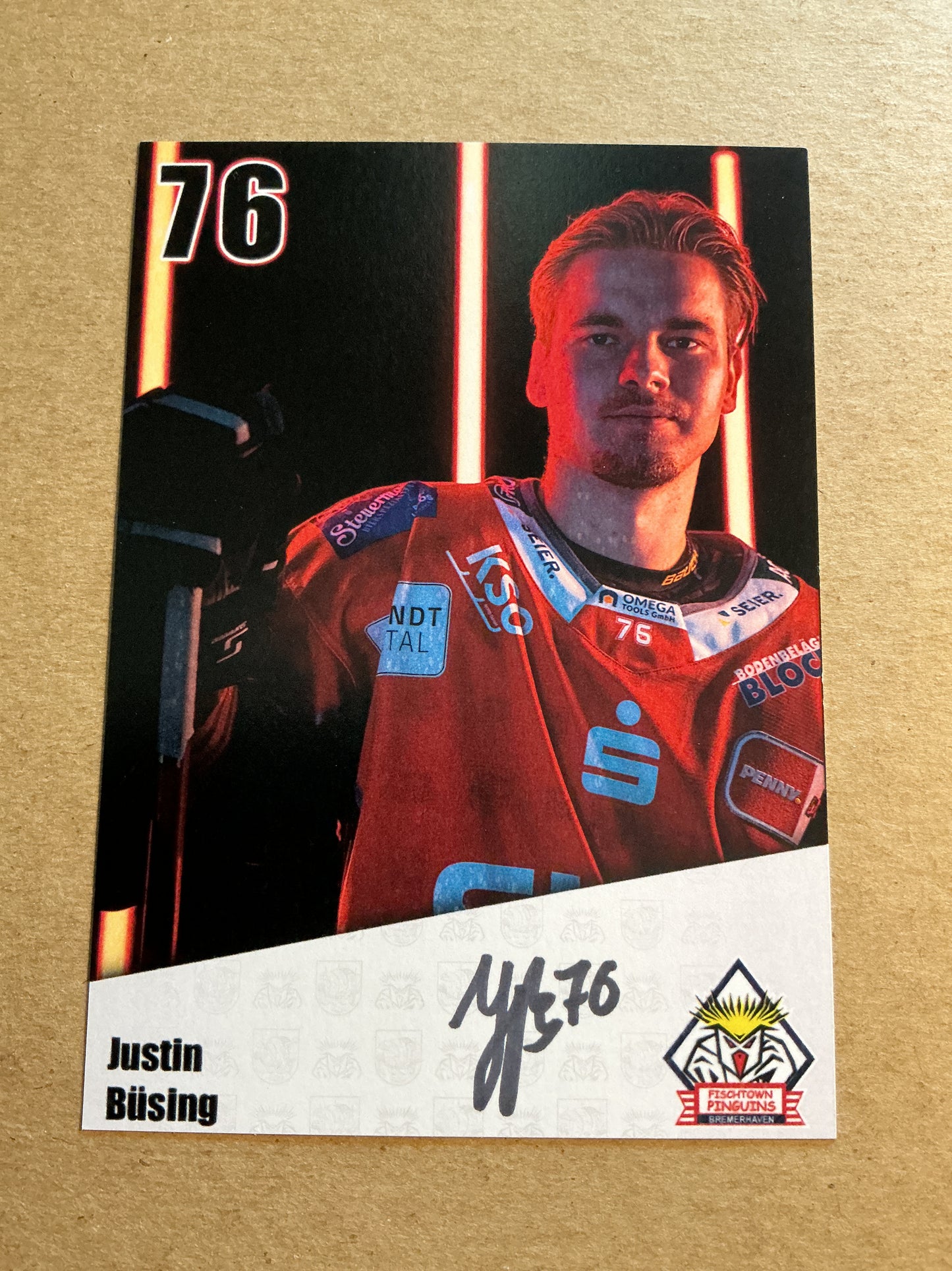 Justin Büsing, Germany 🇩🇪 Fishtown Pinguins 2024/25 hand signed
