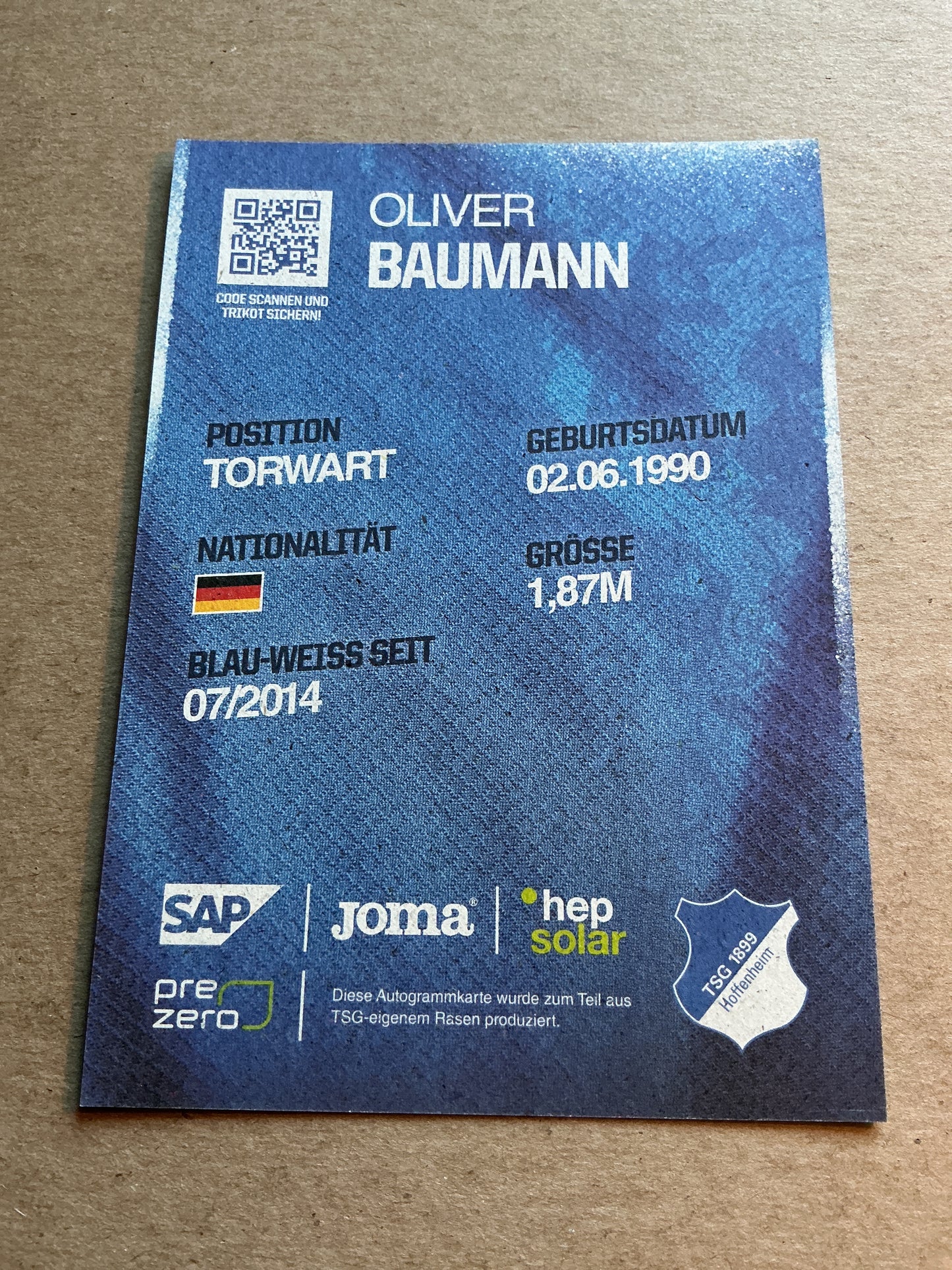 Oliver Baumann, Germany 🇩🇪 TSG 1899 Hoffenheim 2024/25 hand signed