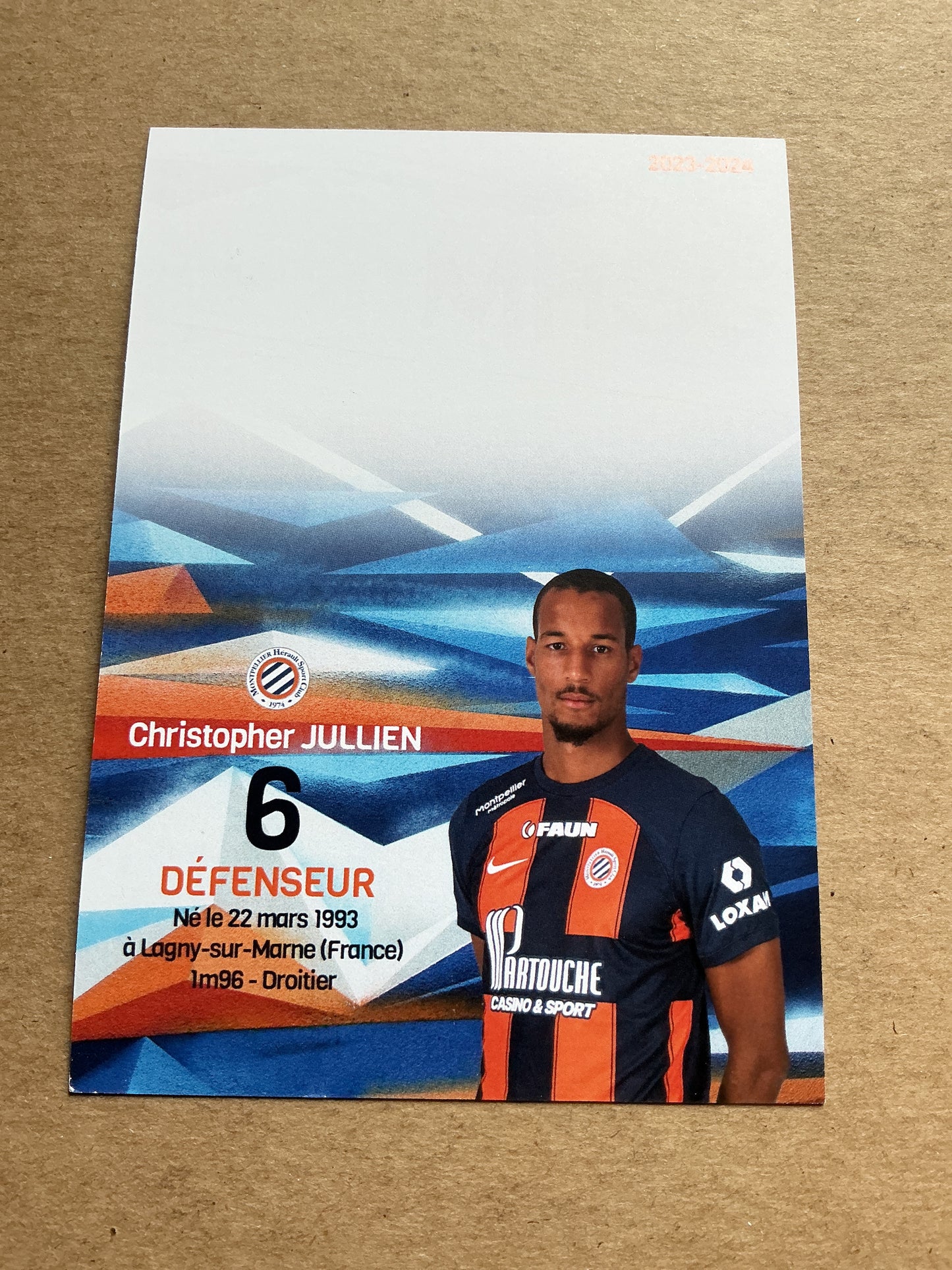 Christopher Jullien, France 🇫🇷 Montpellier HSC 2023/24 hand signed