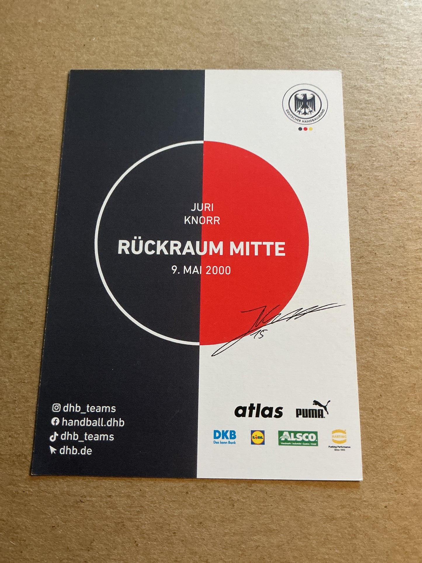 Juri Knorr, Germany 🇩🇪 Handball Sports 2025 hand signed