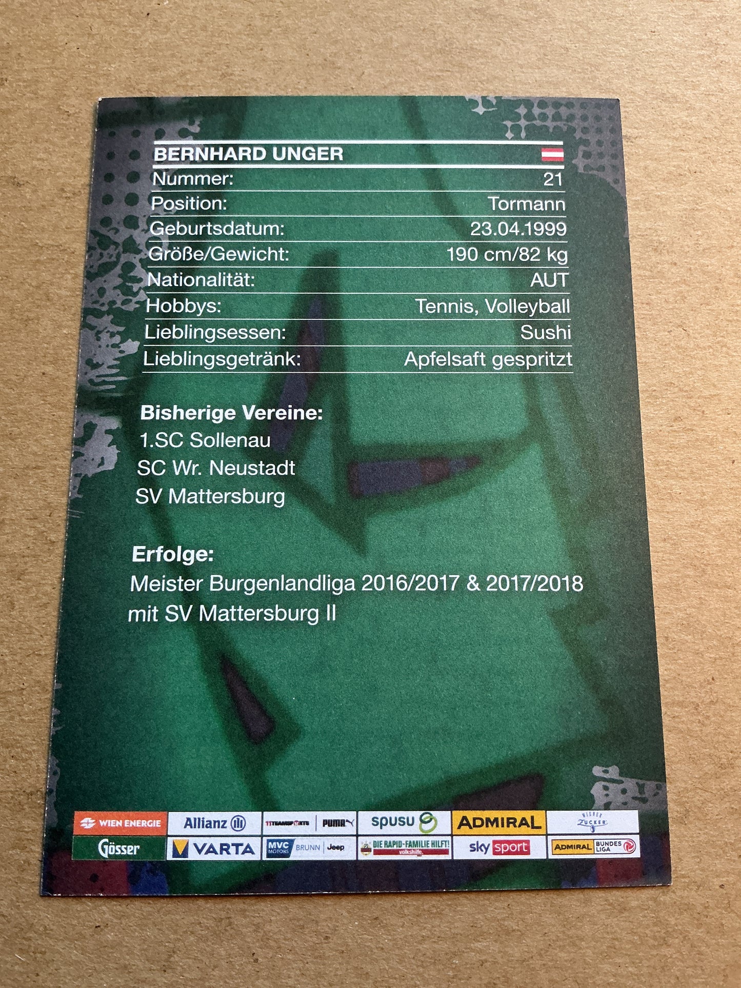 Bernhard Unger, Austria ๐ฆ๐น SK Rapid Wien 2023/24 hand signed