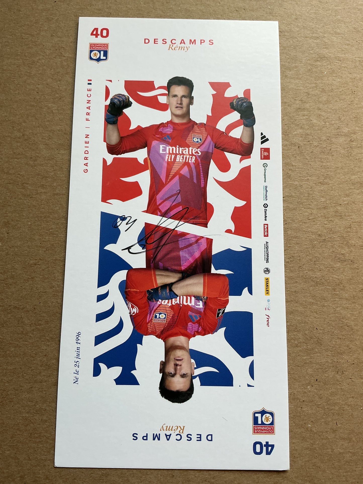 Remy Descamps, France 🇫🇷 Olympique Lyon 2024/25 hand signed