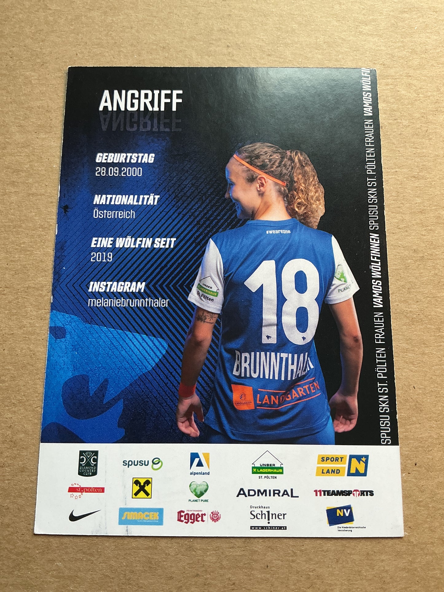 Melanie Brunnthaler, Austria 🇦🇹 SKN St.Pölten 2022/23 hand signed