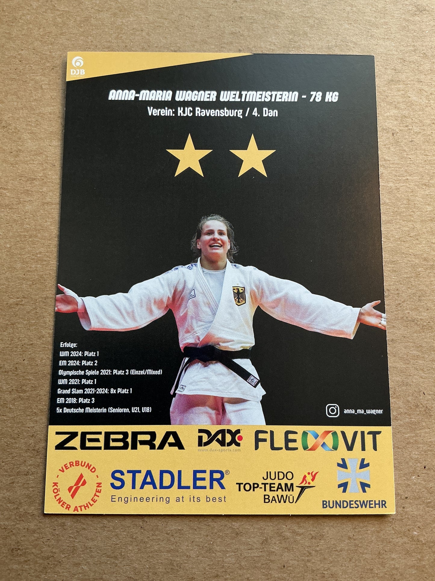 Anna-Maria Wagner, Germany 🇩🇪 Judo Summer Olympics 2024 hand signed