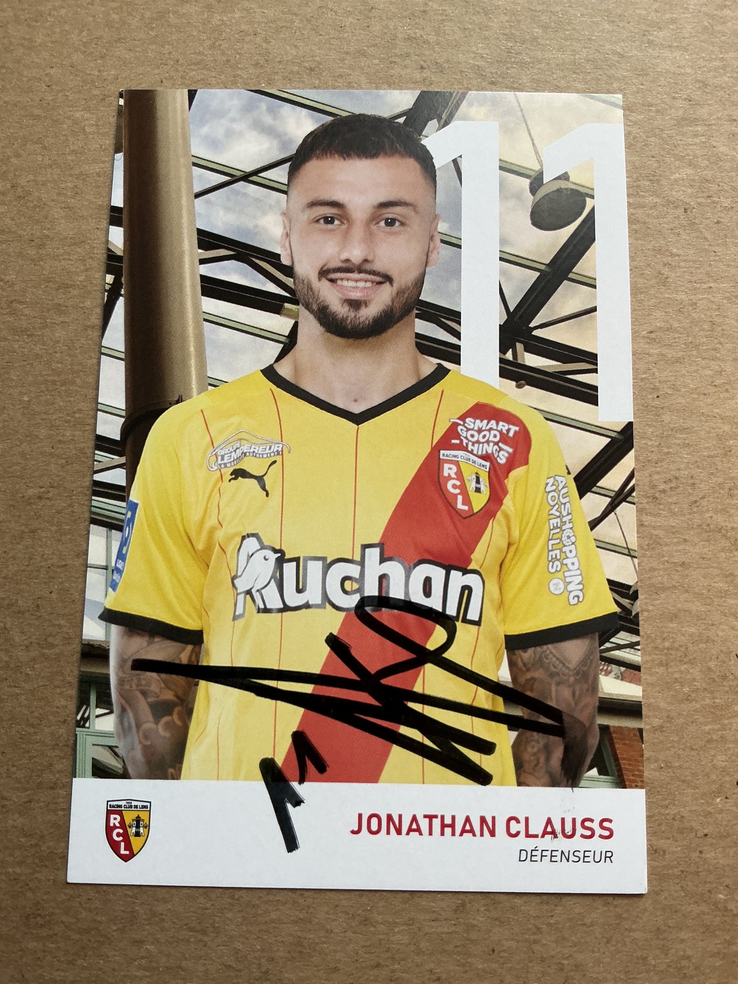Jonathan Clauss, France 🇫🇷 RC Lens 2021/22 hand signed