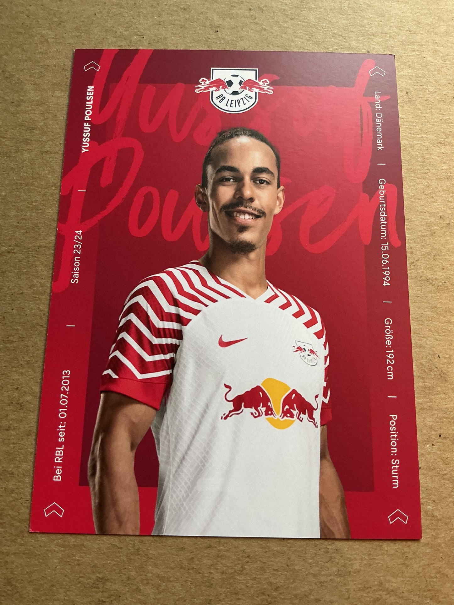 Yussuf Poulsen, Denmark 🇩🇰 RB Leipzig 2023/24 hand signed
