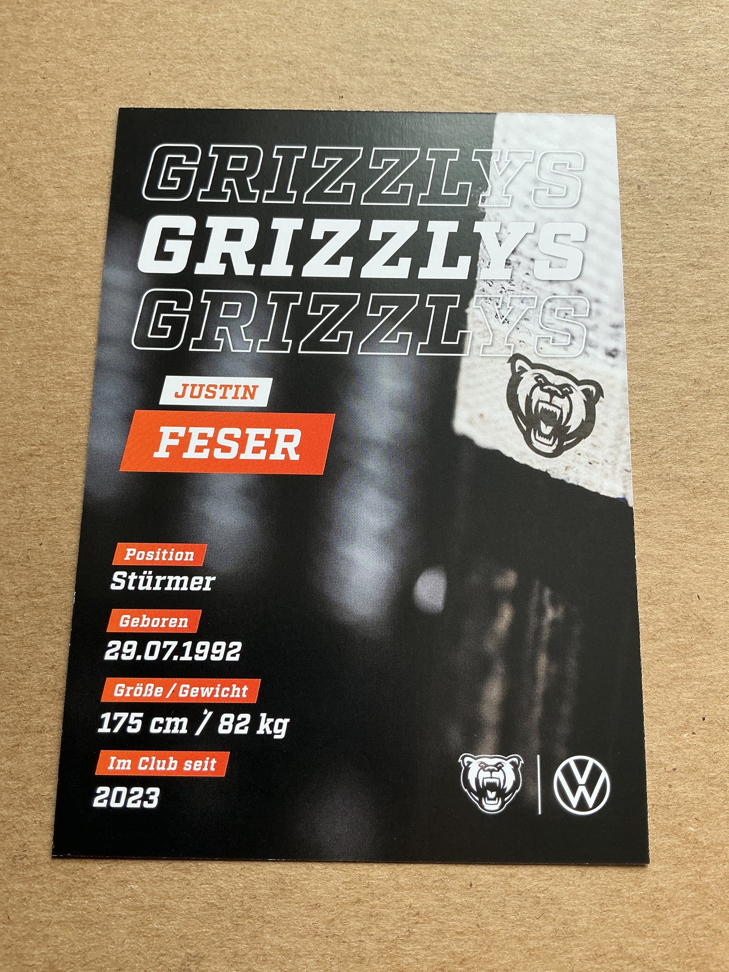 Justin Feser, Germany 🇩🇪 Grizzlys Wolfsburg 2024/25 hand signed