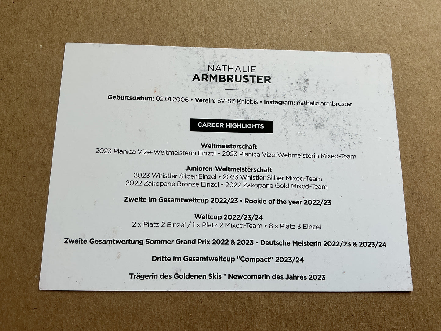 Nathalie Armbruster, Germany 🇩🇪 Nordic Combined 2024/25 hand signed