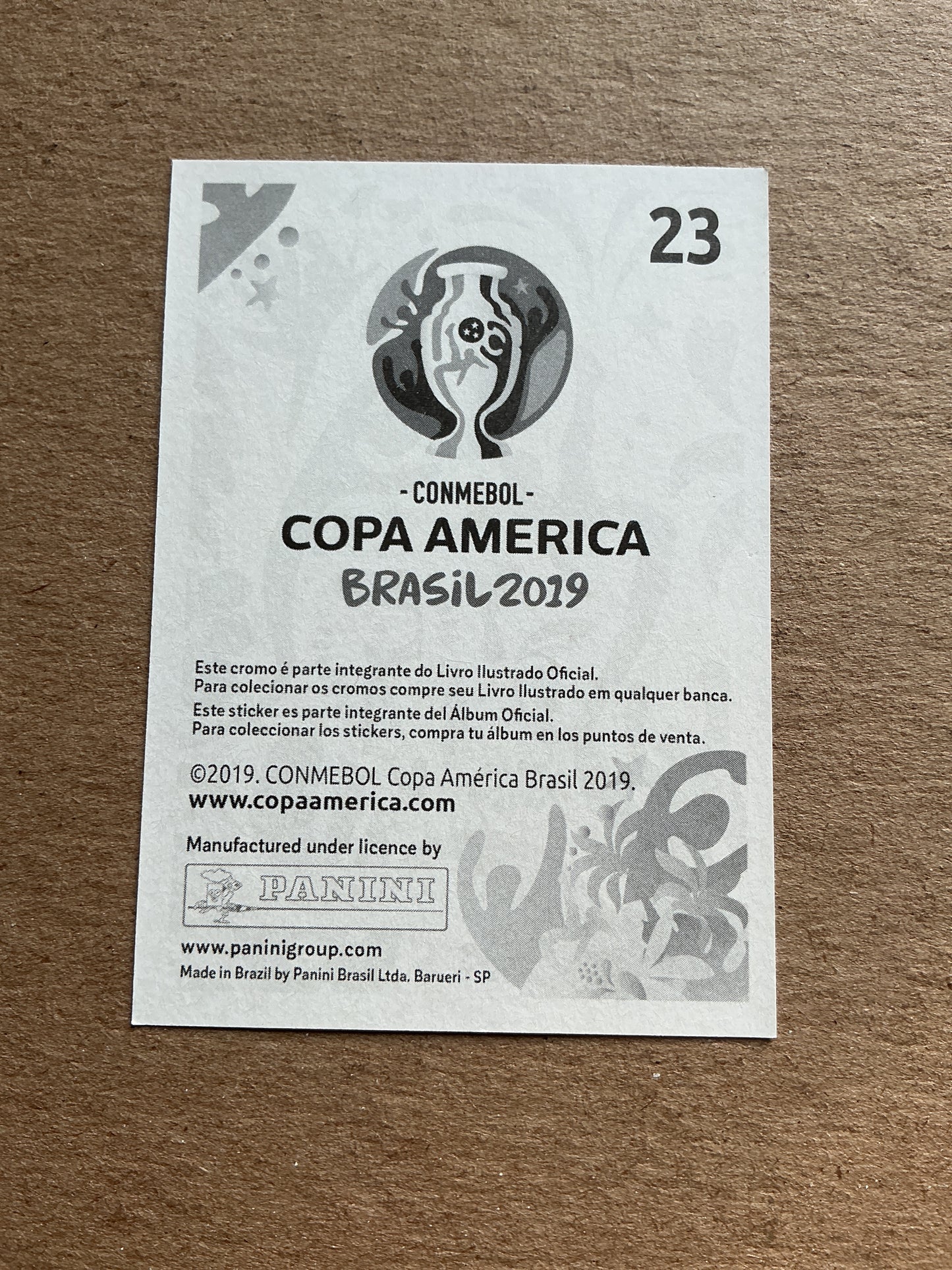 Filipe Luis, Brazil 🇧🇷 Copa America 2019 Panini hand signed