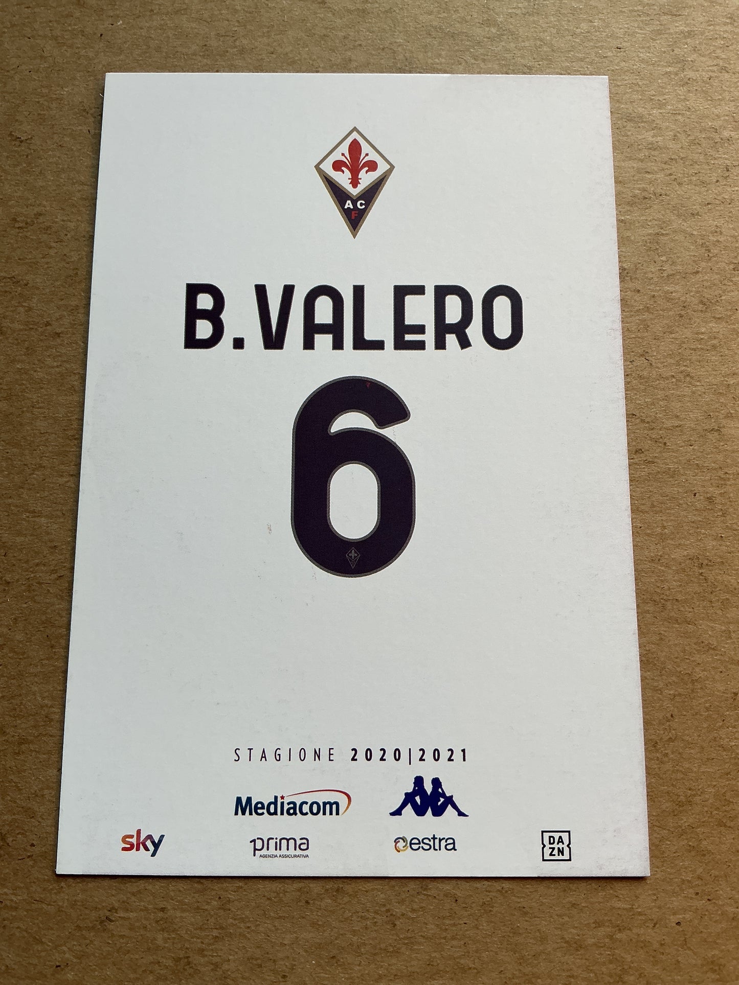 Borja Valero, Spain 🇪🇸 ACF Fiorentina 2020/21 hand signed