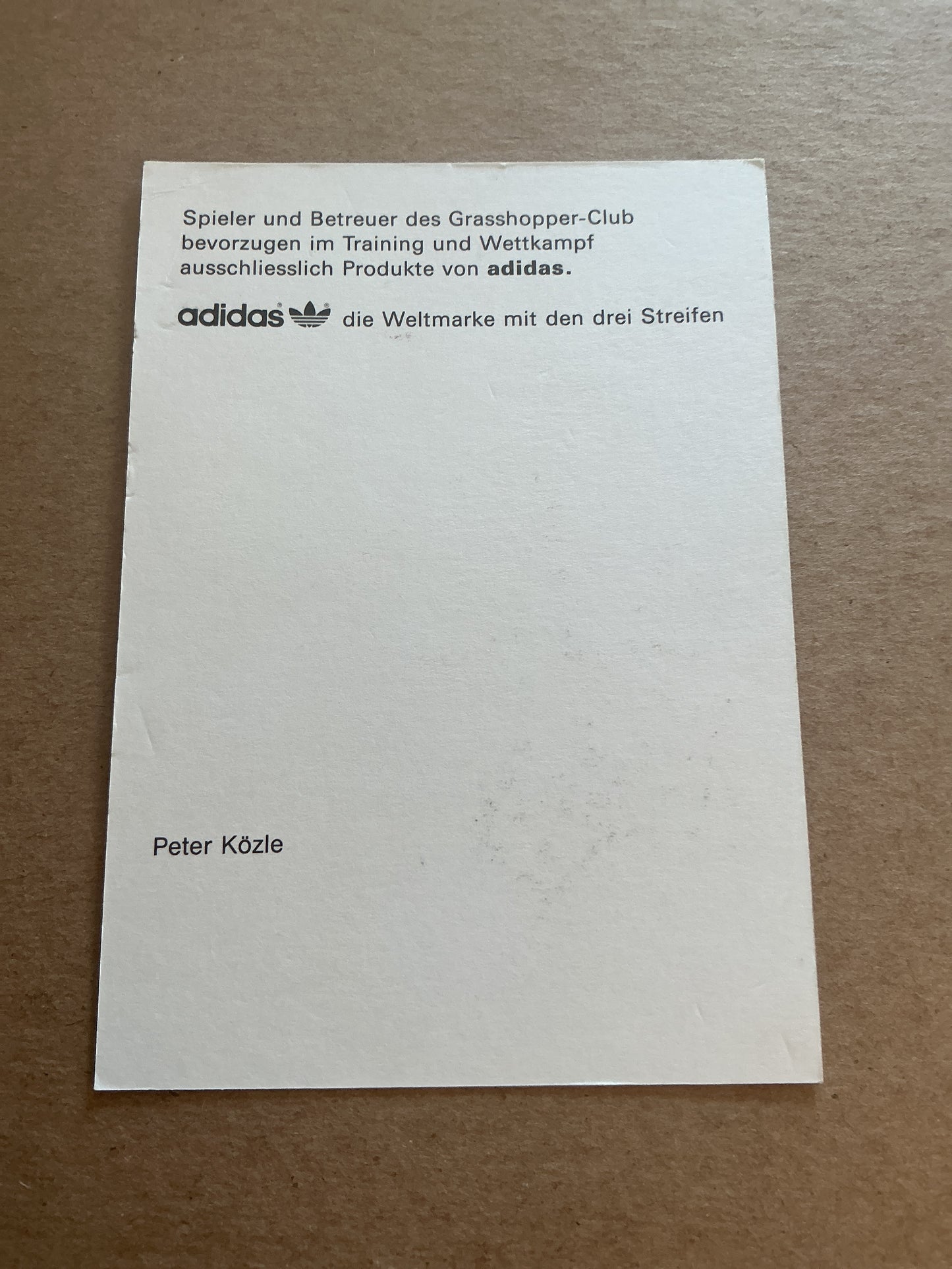 Peter Közle, Switzerland 🇨🇭 Grasshoppers Zürich 1992/93 hand signed