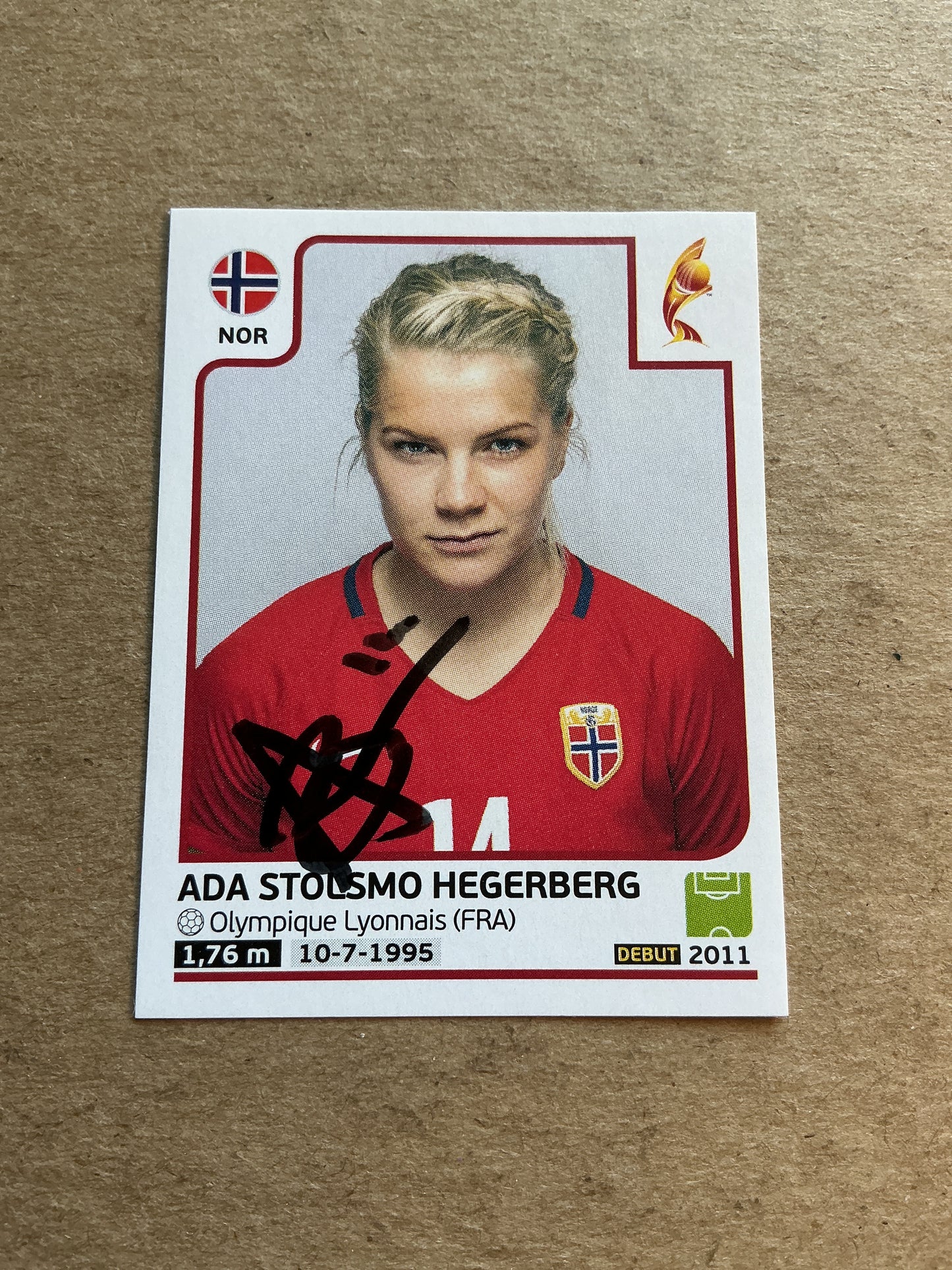 Ada Hegerberg, Norway 🇳🇴 FIFA Women’s Euro Cup 2017 Panini hand signed