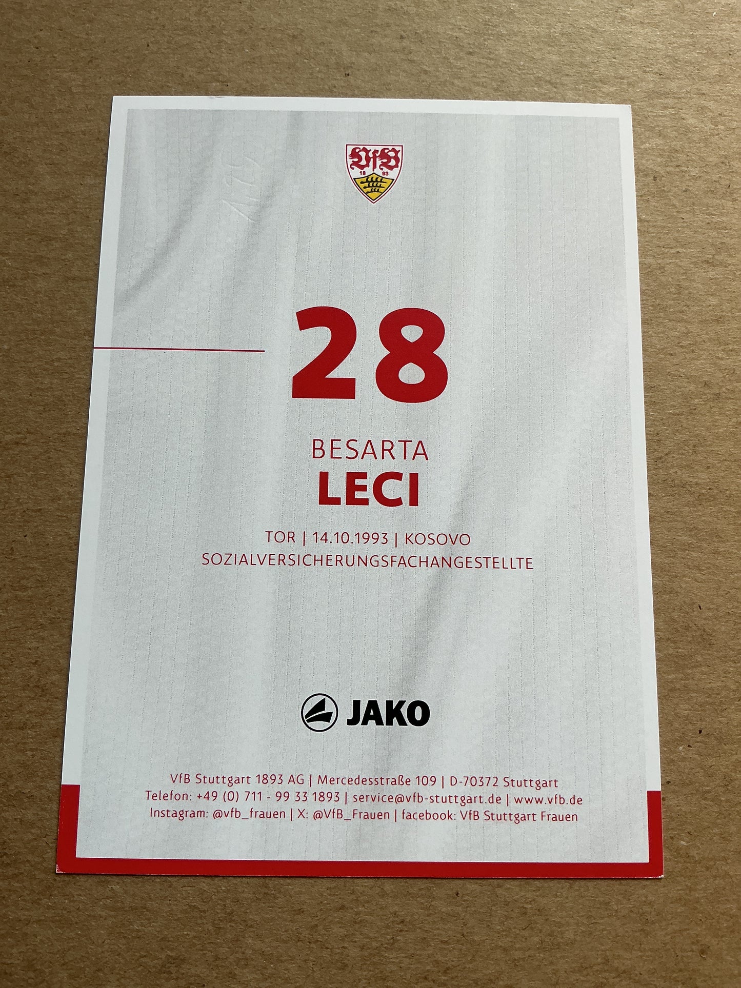 Besarta Leci, Kosovo π½π° VfB Stuttgart 2024/25 hand signed