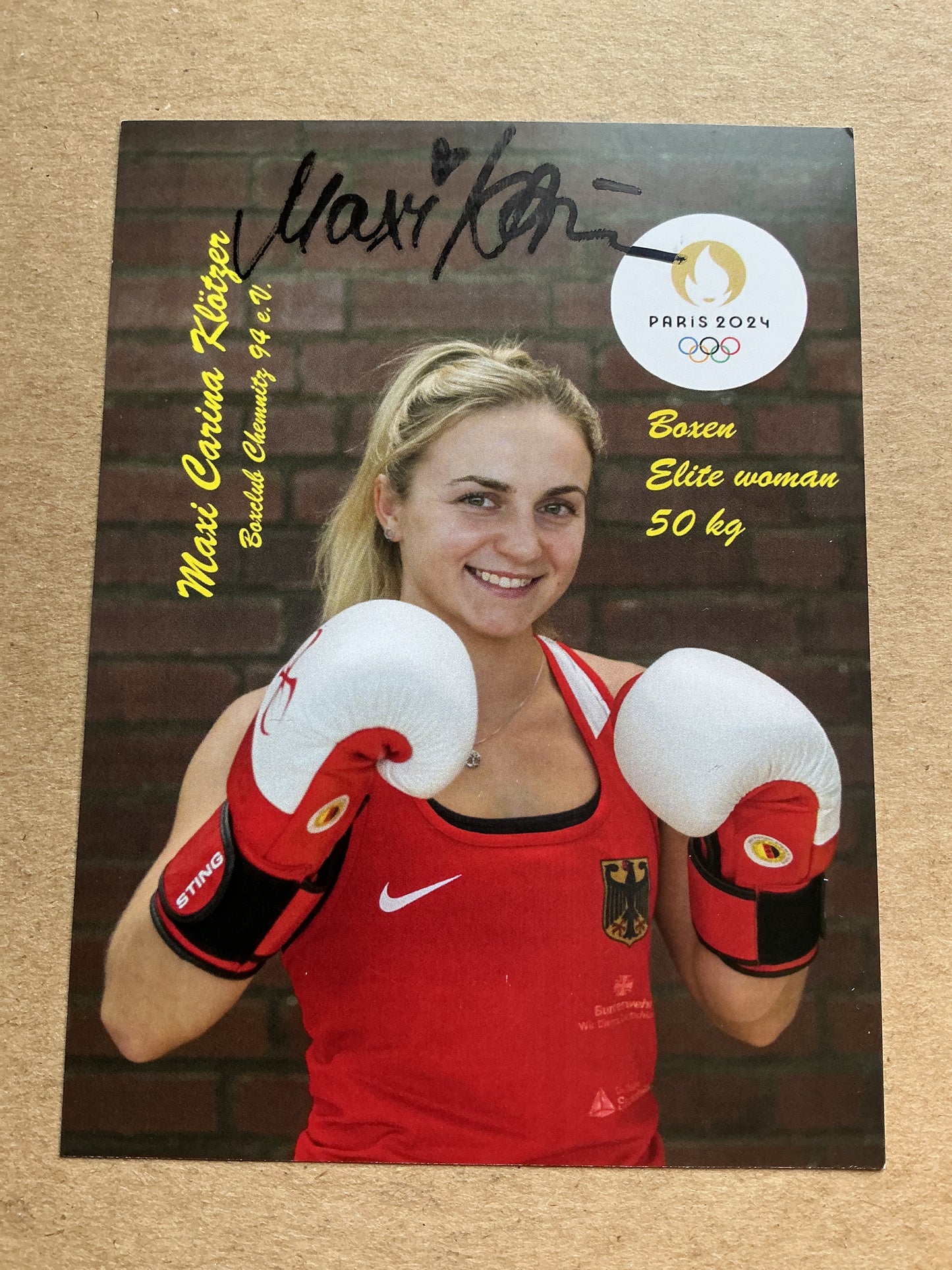 Maxi Carina Klötzer, Germany 🇩🇪 Boxing Summer Olympics 2024 hand signed