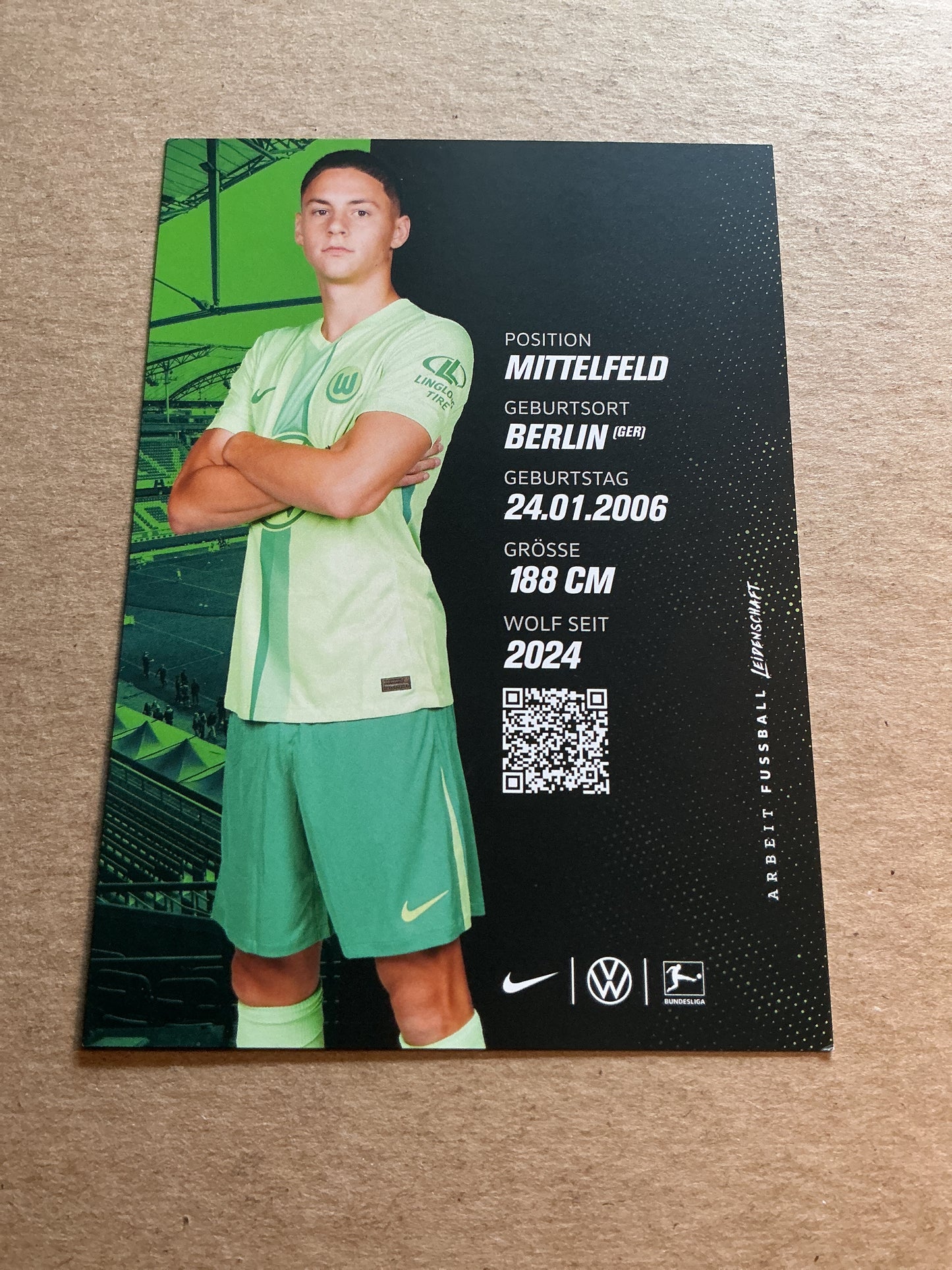 Bence Dardai, Hungary 🇭🇺 VfL Wolfsburg 2024/25 hand signed