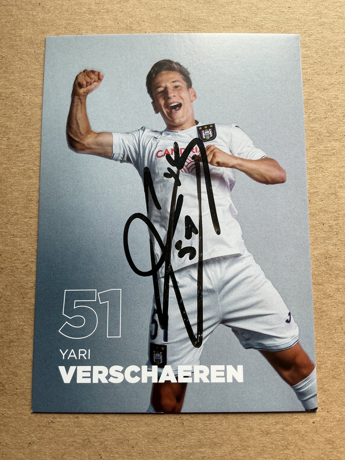 Yari Verschaeren, Belgium 🇧🇪 RSC Anderlecht 2021/22 hand signed